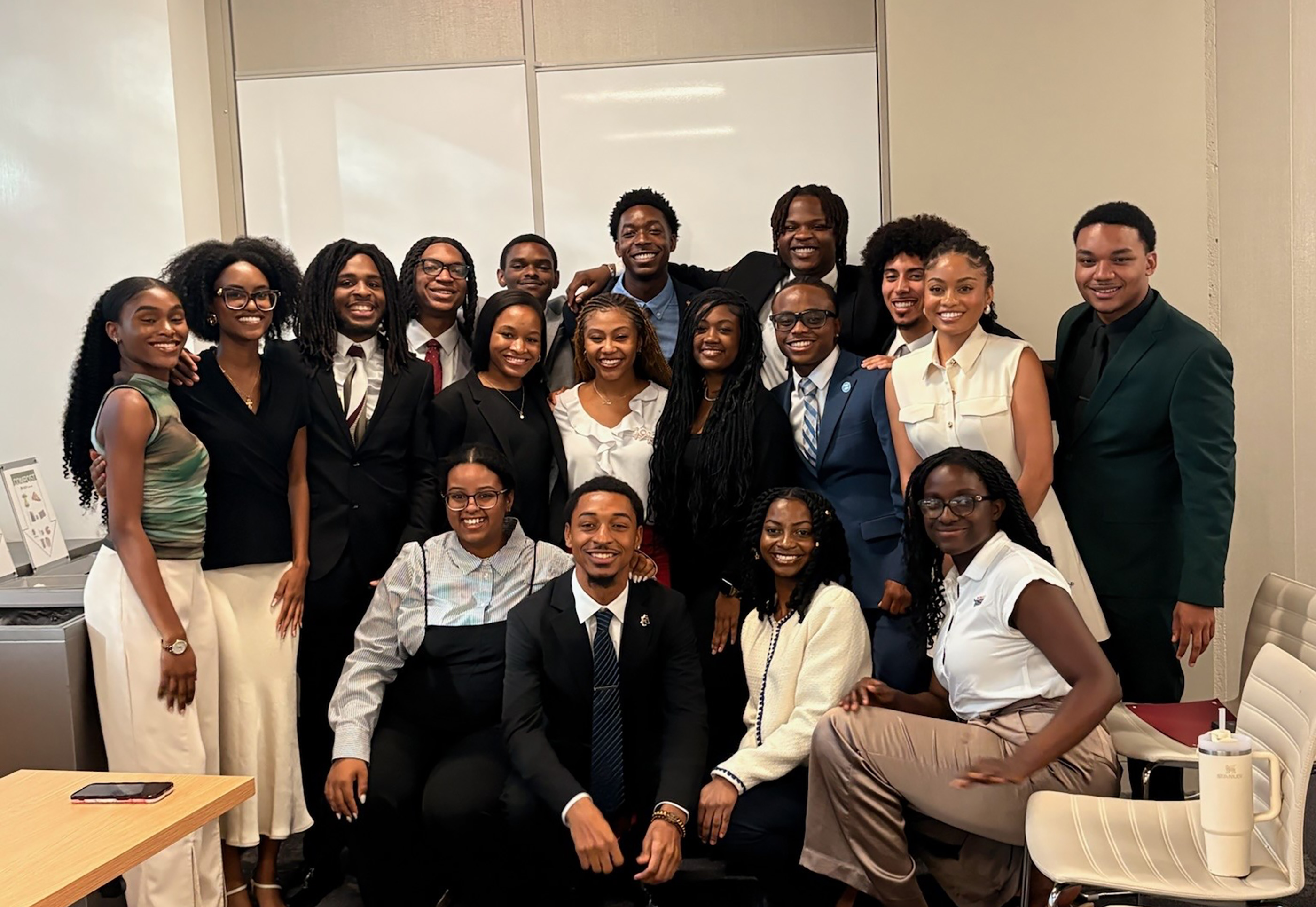 Nia and Gabriel in a photo with the other HBCU Du Bois Scholars, whom they have remained in contact with.
