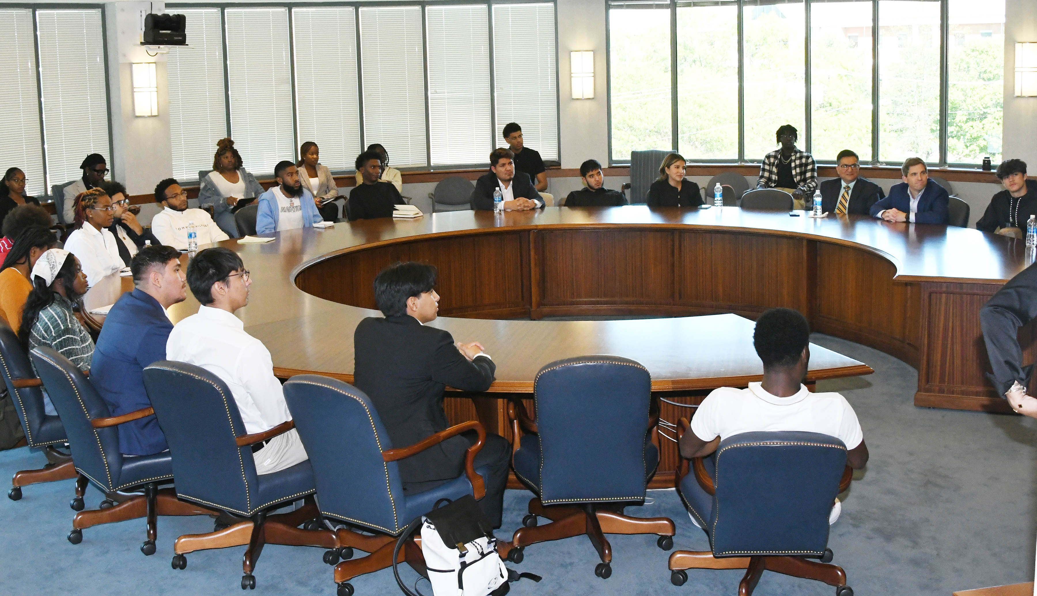 The COB Investment Club and other students focus their attention on the presentations at the Oct. 11 event.