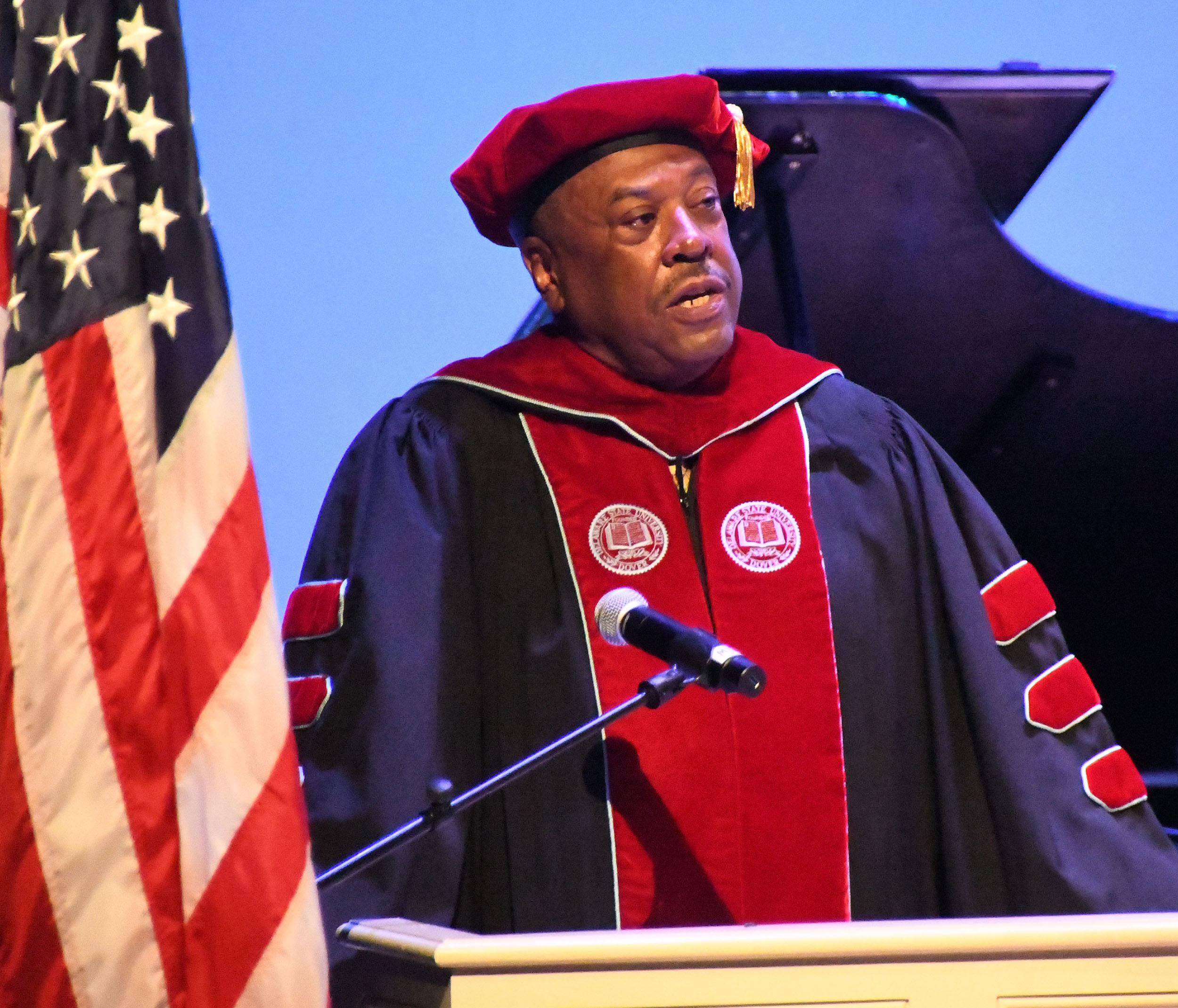 Keynote speaker John Ridgeway recalled his experiences as a young freshman at then-Delaware State College. 