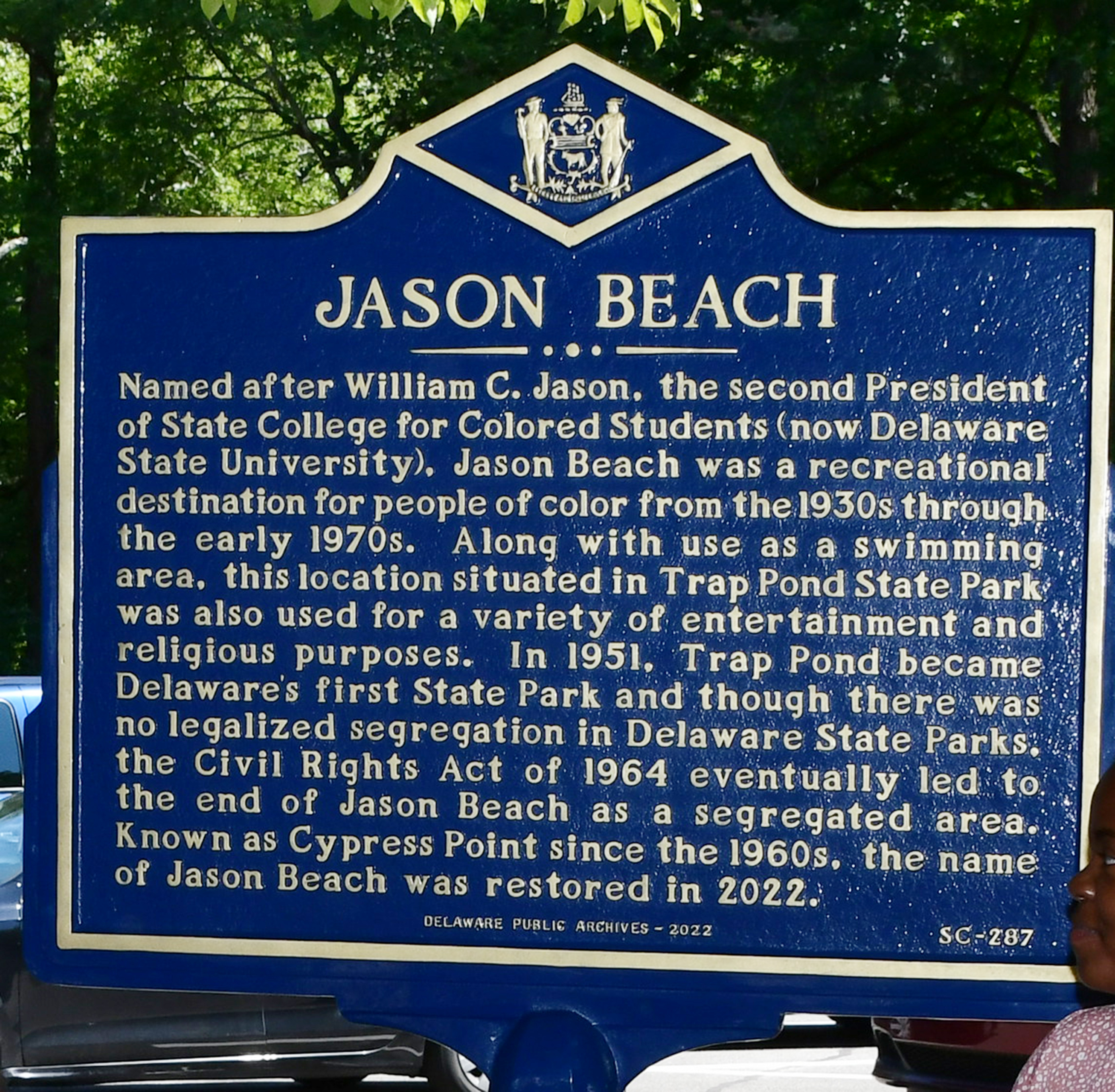 Jason Beach historic marker.