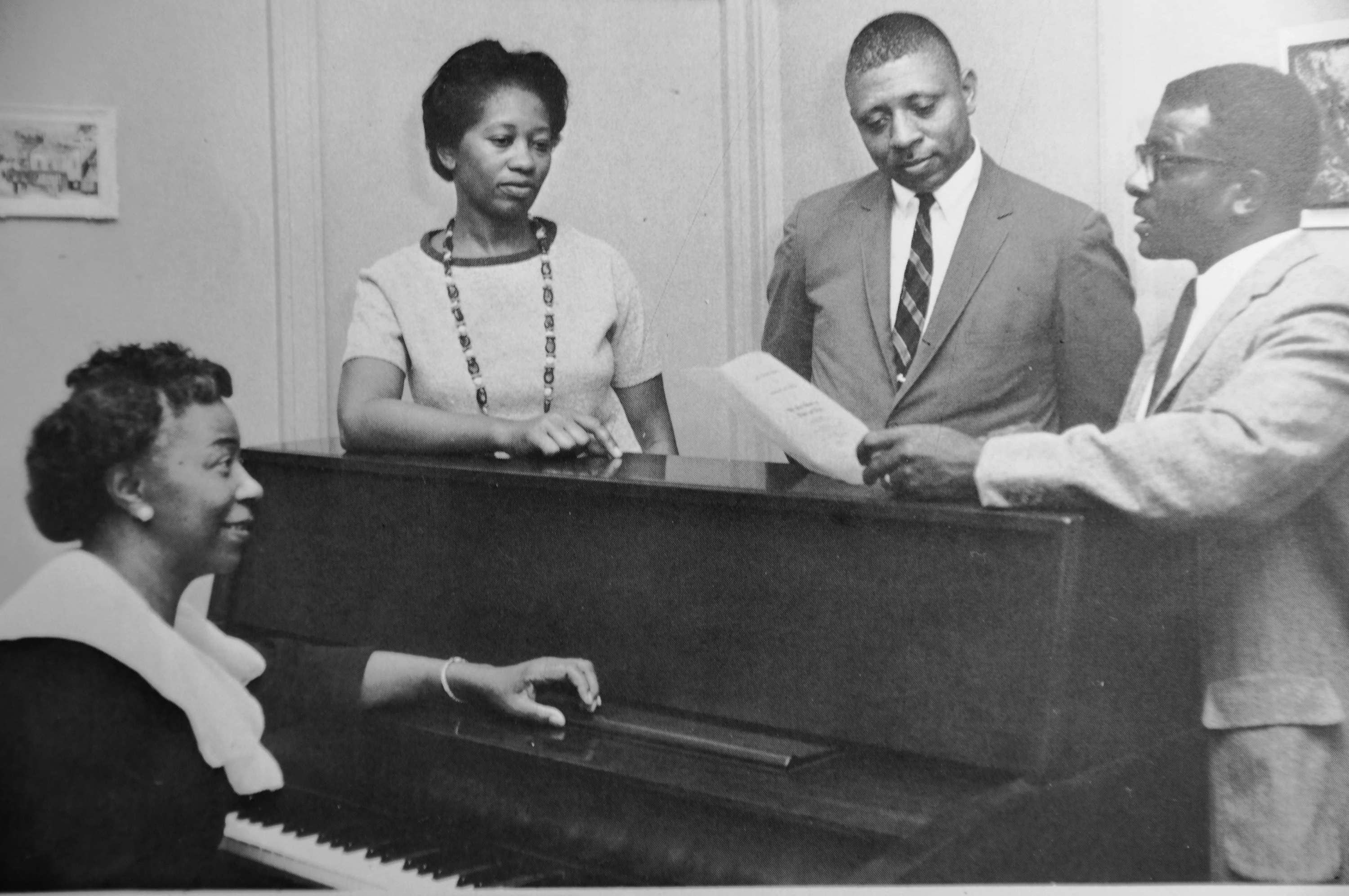 Dr. Howard Brockington (far right) with (l-r) Beatrice Henry, Mable Morrison and Ruppert Stone, circa 1966.