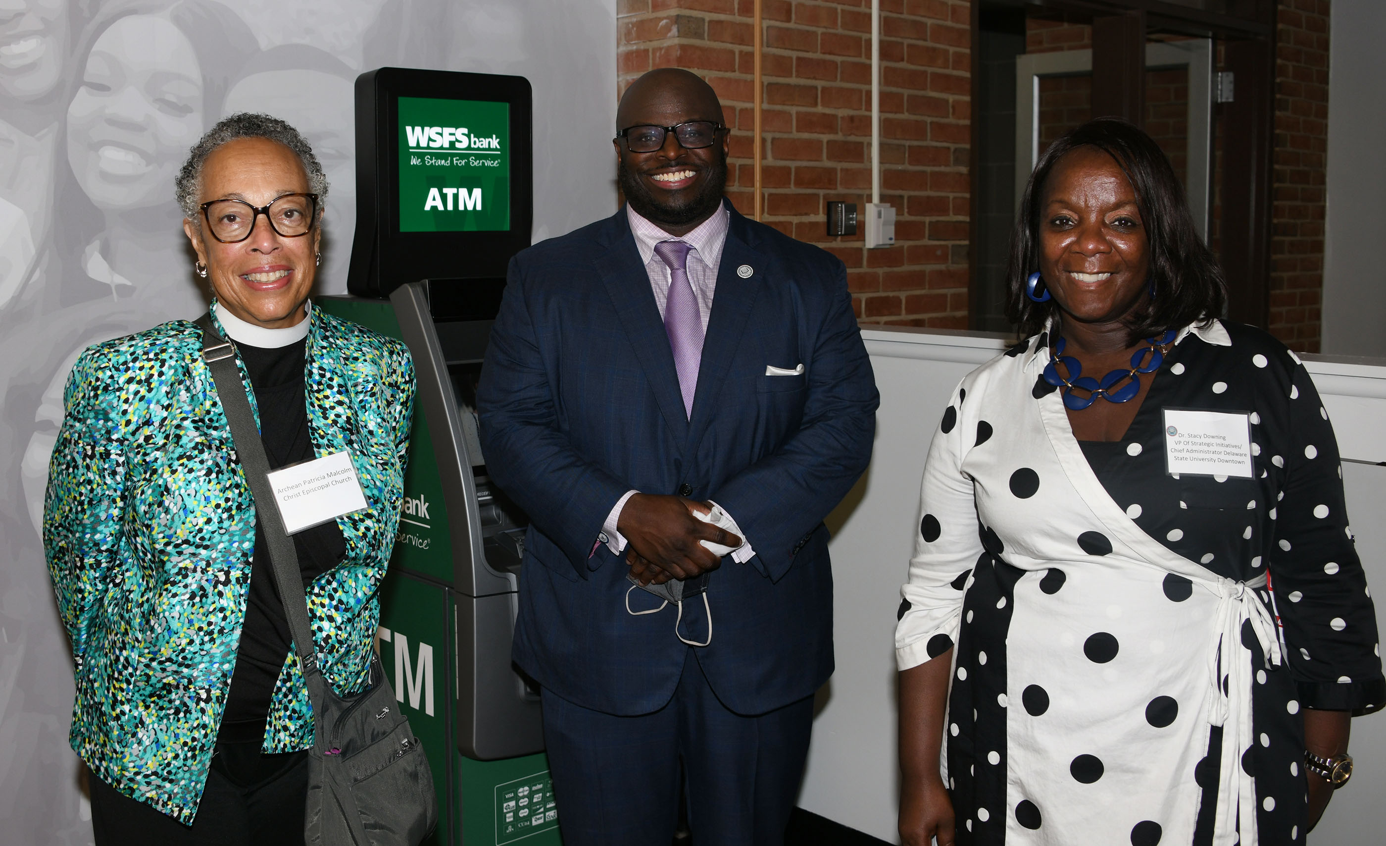 Patricia Malcome of Christ Episcopal Church, Del State's Dr. Tony Allen and Dr. Stacy Downing.