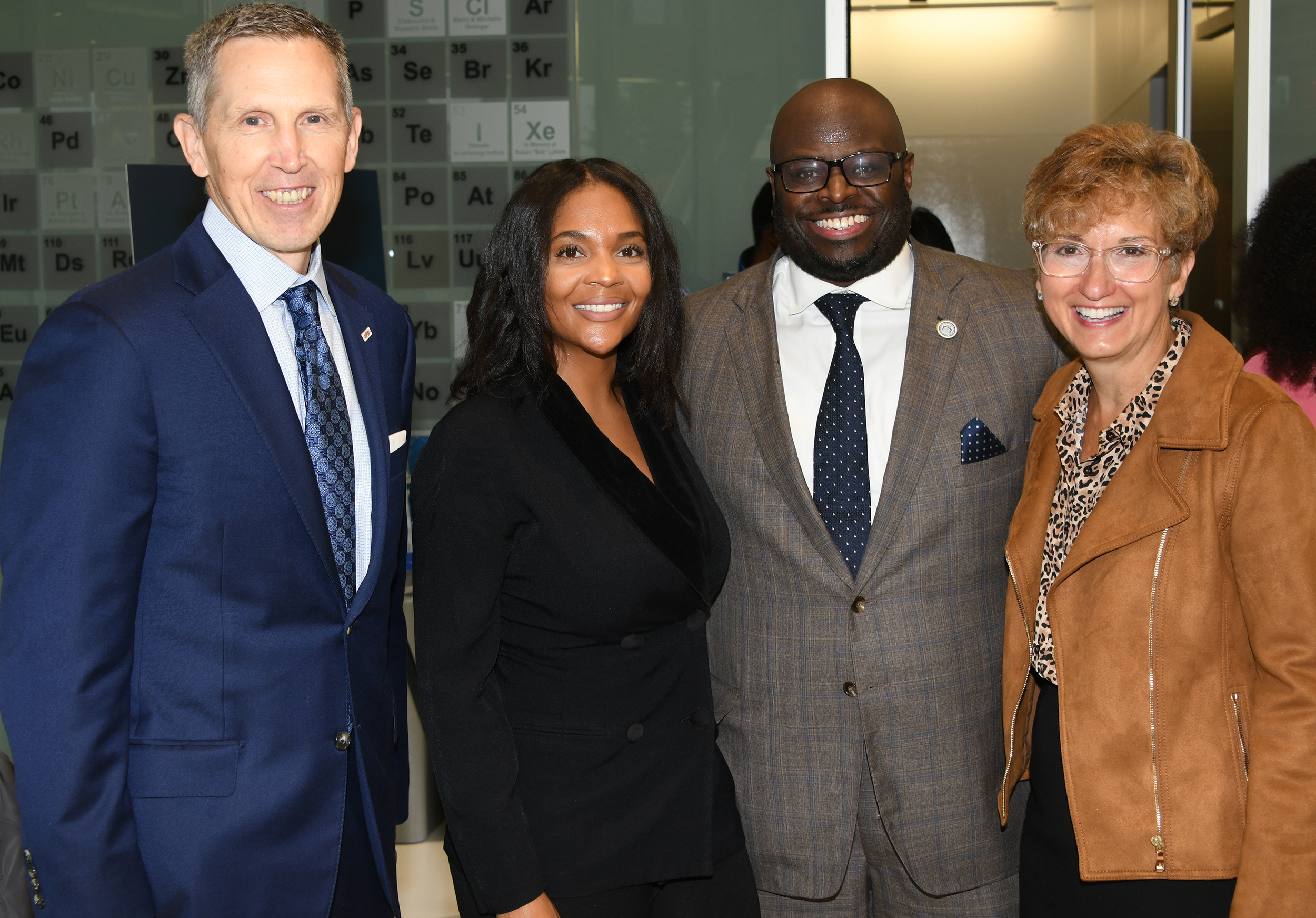 (l-R) Randy Stone of DuPont, Ashley Christopher of Wilmington's HBCU Week, Dr. Tony Allen and Alexa Dembek of DuPont.