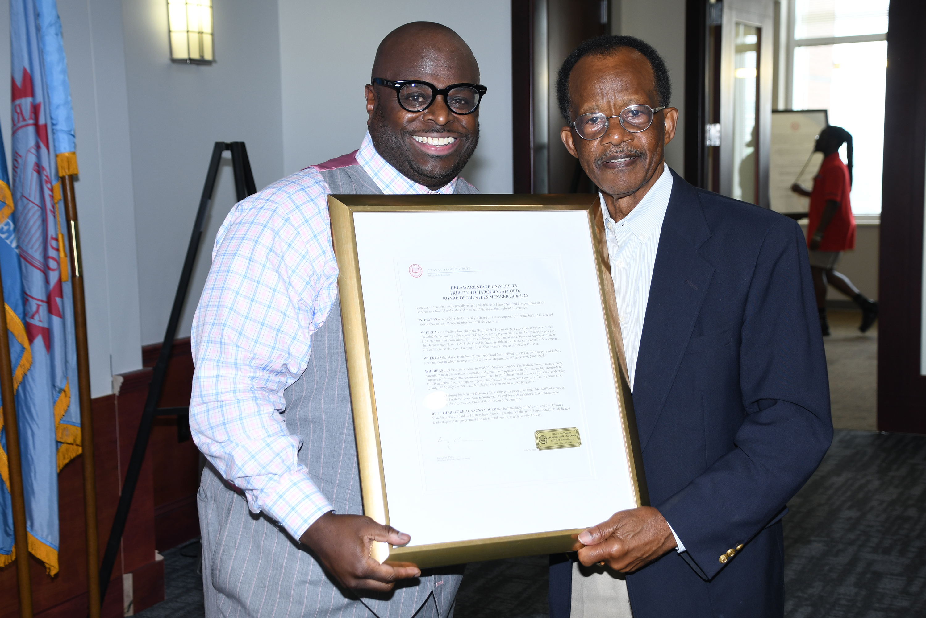 Dr. Allen also honored outgoing Trustee Harold Staff with a Tribute.