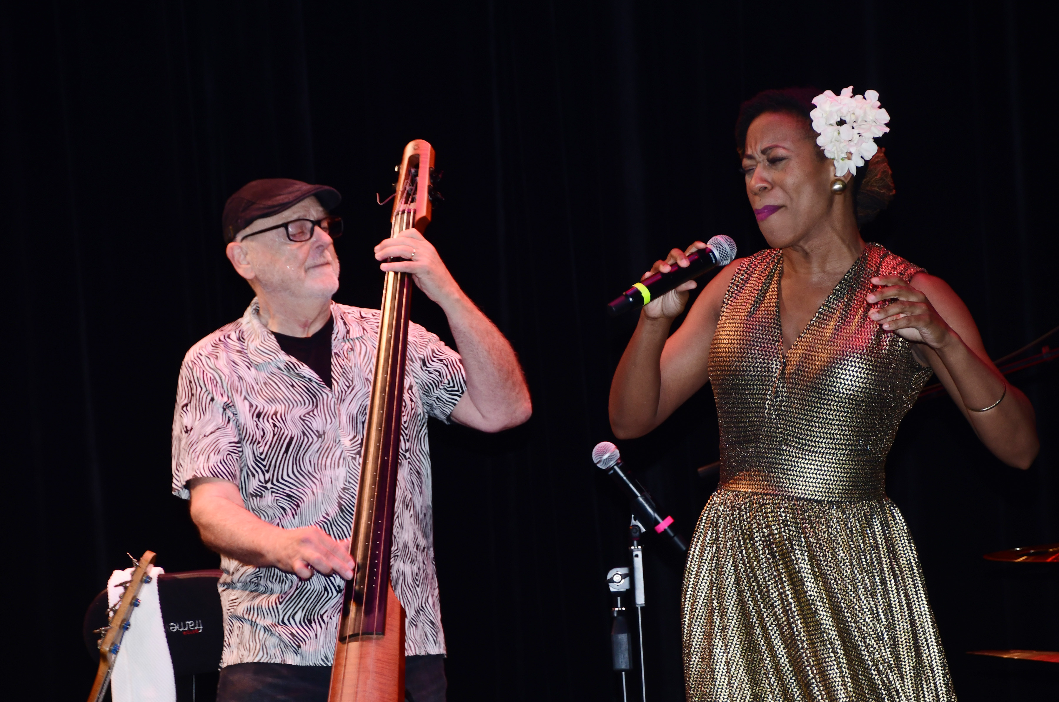Candace Culcleasure (r) also performed her jazz vocals with Tony Cimorosi and his trio during the July 12 concert.