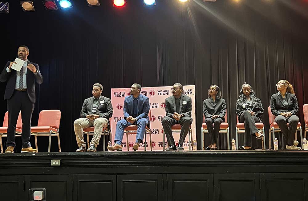 The University's College of Business student participated in panel discussion at a DC high school.