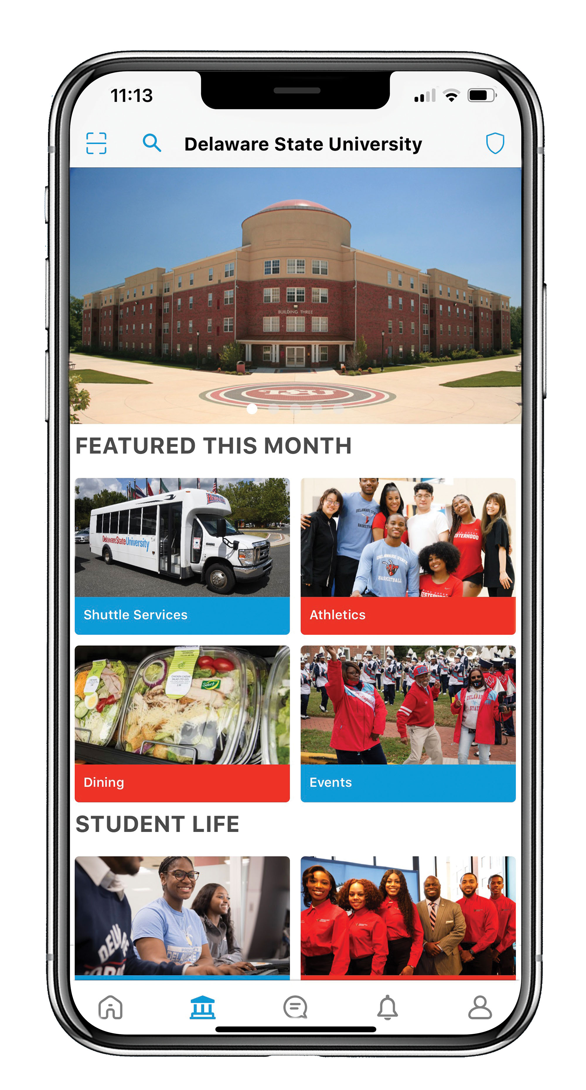 The DSU HUB app has many functions that connect students to virtually all aspects of University life.