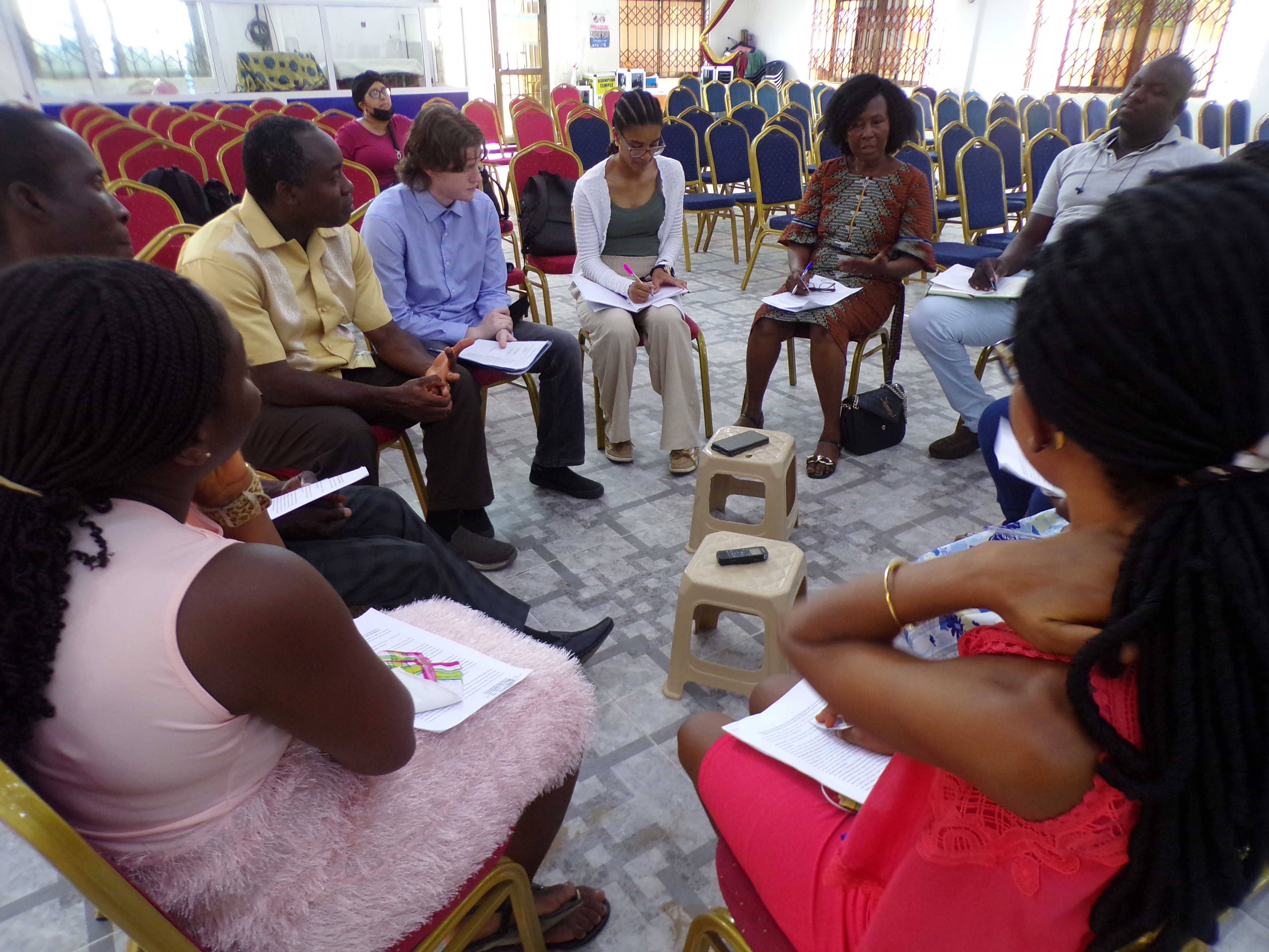 The University research group holds a focus group as part of its research in Ghana.
