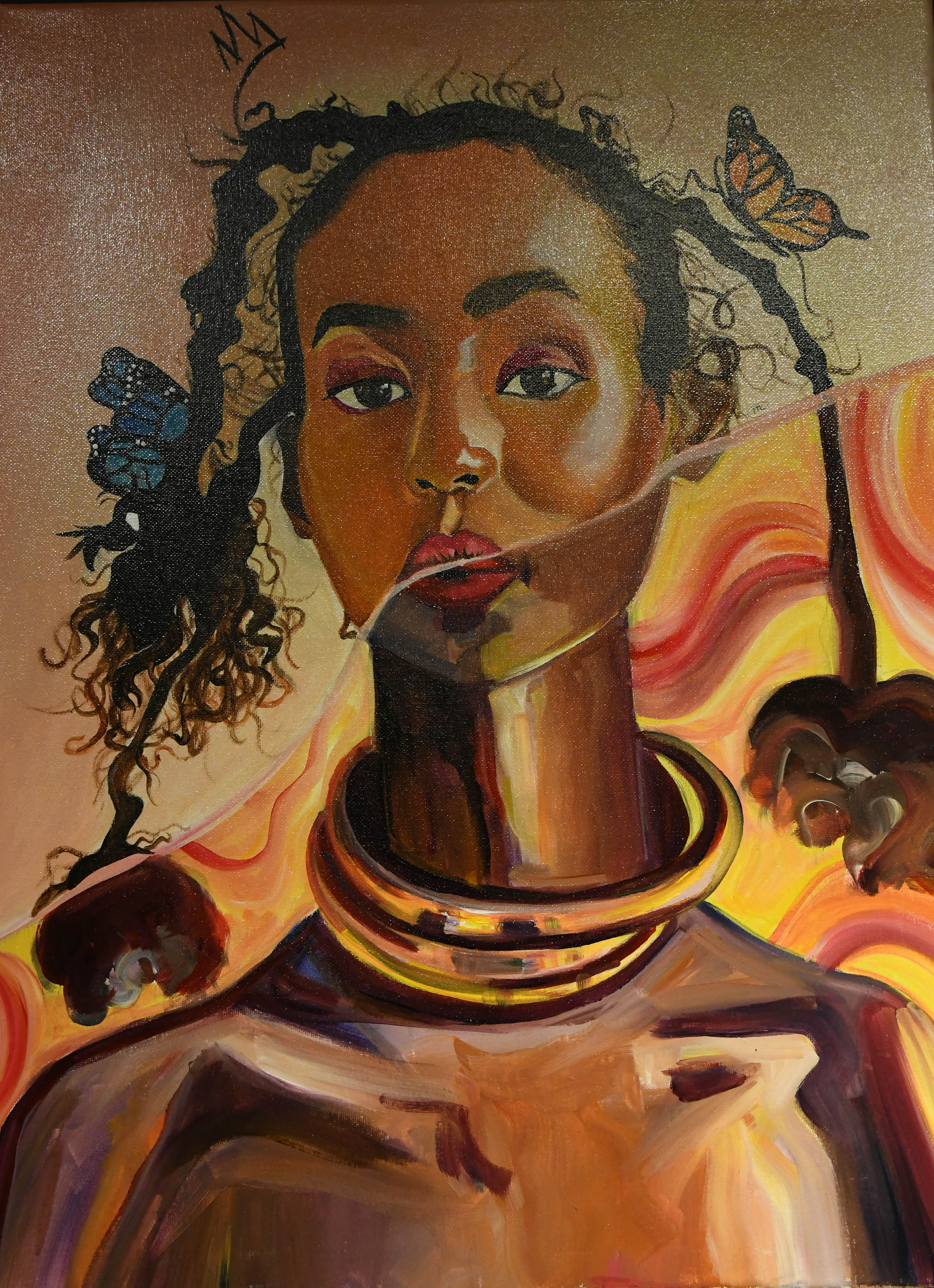 The collaborative work entitled "Black Queen" is a collaborative work by Taylor Gordon and Kiara Florez.