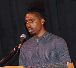 Marcus Johnson, DSU Concert Choir member, sang a rousing solo of "You'll Never Walk Alone."