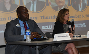 Democratic Attorney General candidates (l-r) Chris Johnson and Kathy Jennings.