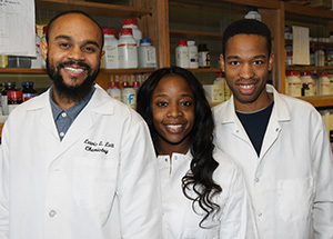Ph.D. students Lewis Lott, Lindsey Hyppolite and Joshua Patterson said the instrumentation at DSU is comparable to DuPont's ES.