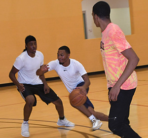 Competitive sports such as basketball is a great way to get some exercise.