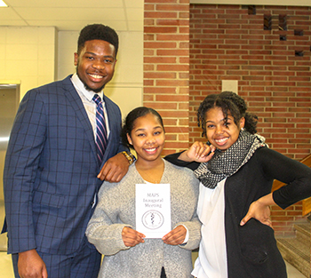  (l-r) Jared Jeffrey, president, Naeemah Murray, VP, and Nicole Spraulding, rec. secretary. 