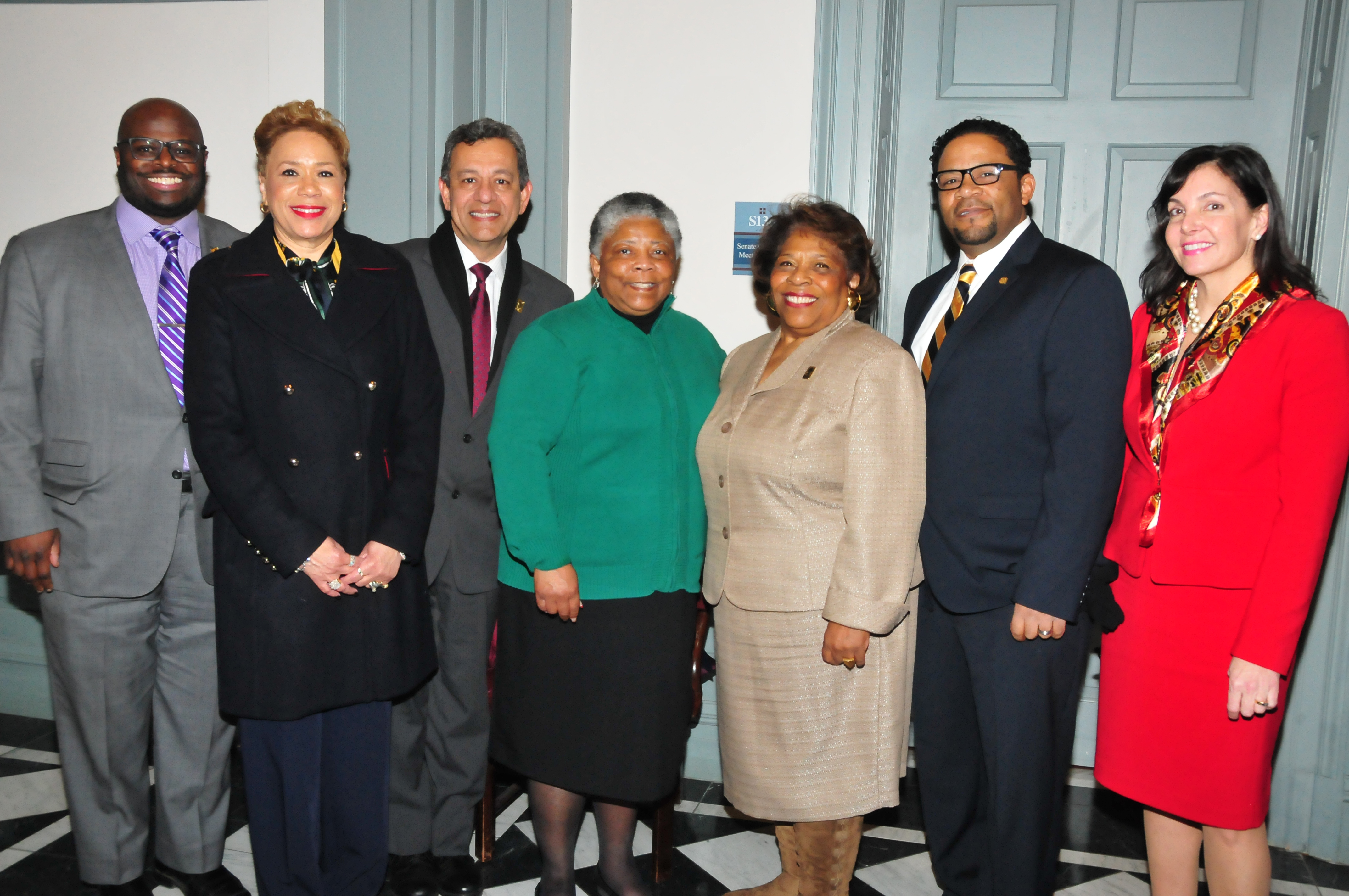 (L-r) Dr. Tony Allen, Cassandra Robinson, Jose Echeverri, Rev. Rita Paige, Dr. Mishoe, Travis Mishoe & Kathy McGuiness..