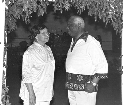 First Lady Hattie Mishoe and Delaware State College President Luna Mishoe in a 1970s photo.