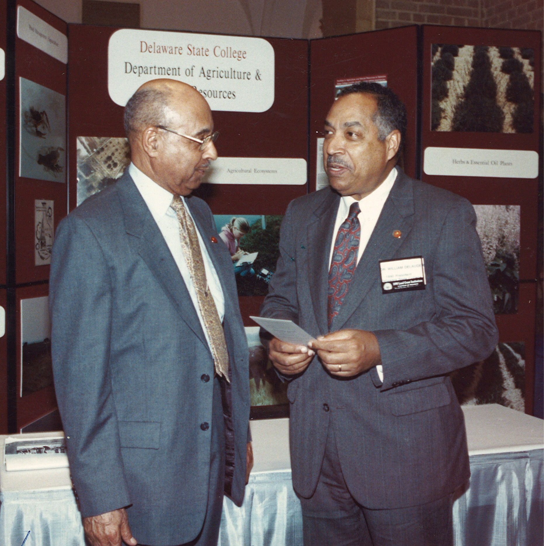 Dr. DeLauder (r) with former Ag program director, Dr. Ulysses S. Washington.