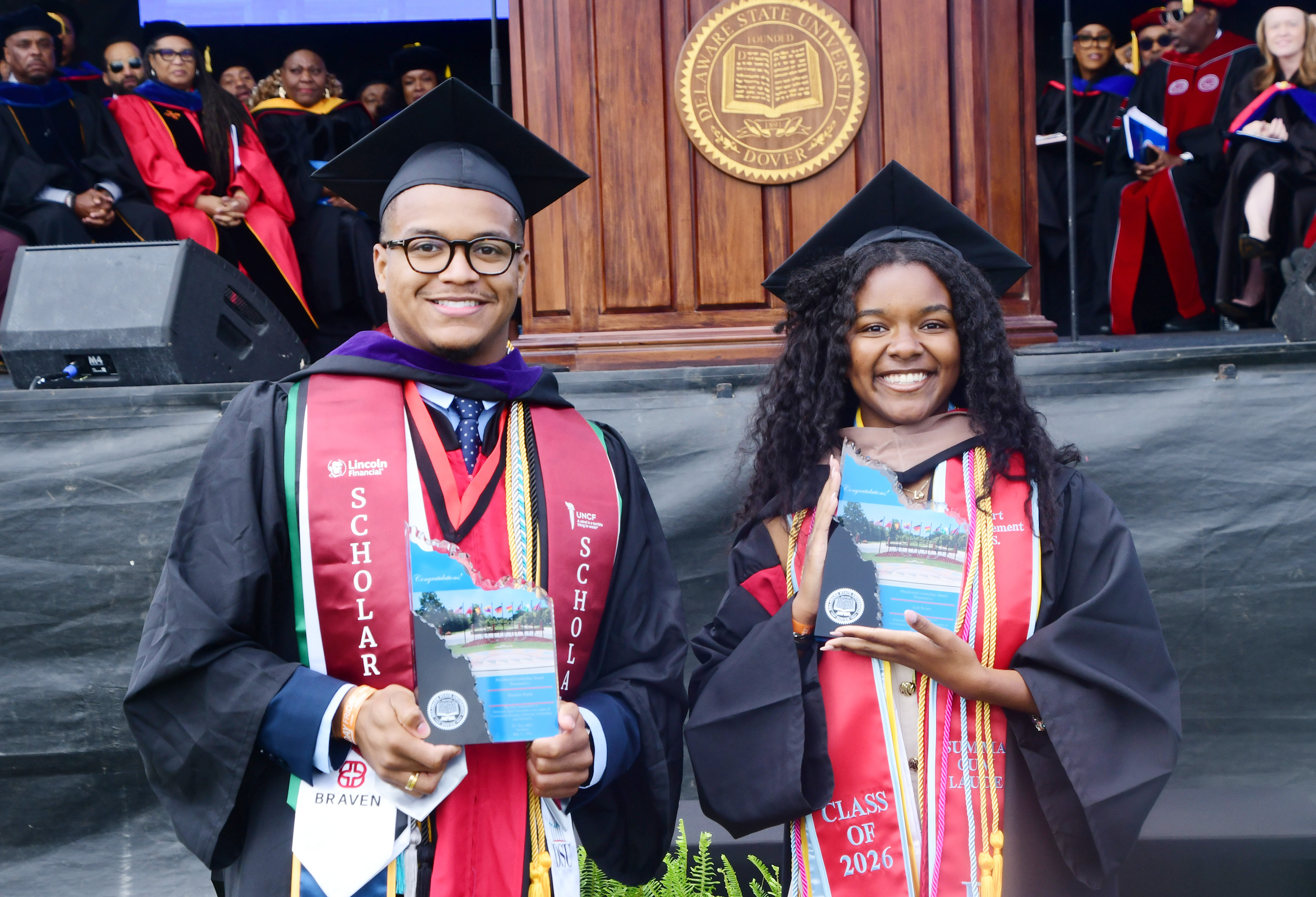 Brandon J. Poplar and Leah Denise Brown were the co-recipients of the Presidential Leadership Award.