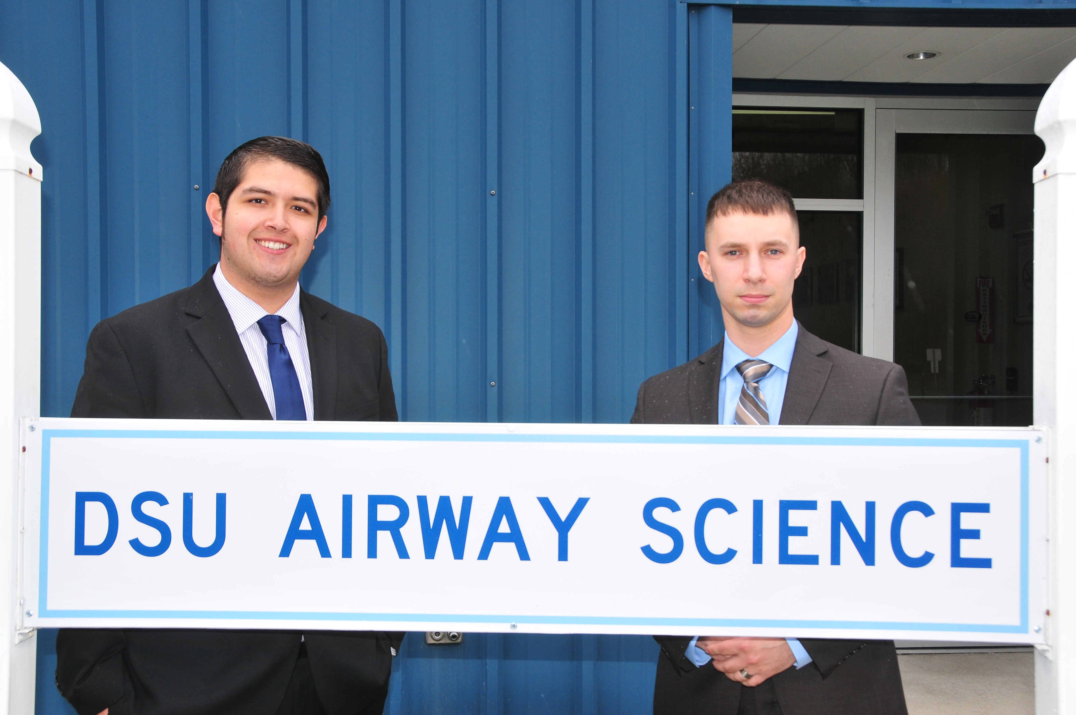 The 4.0 academic performance of (l-r) Edgar Ortiz and Kirk Prange was the first time two Aviation majors have completed their undergraduate journey with a perfect GPA.