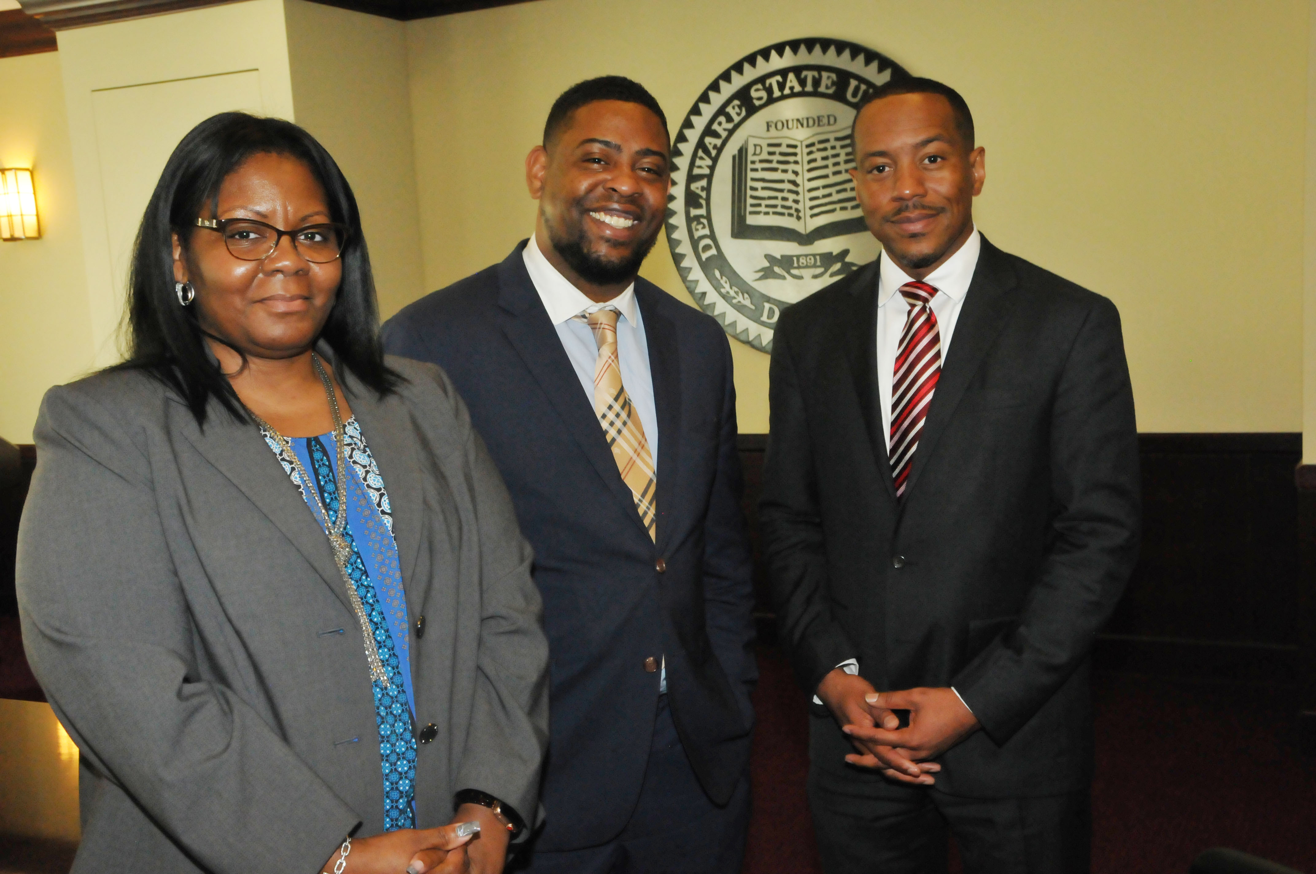 New Enrollment Management leadership: (l-r) Toshia Williams, executive director of Student Accounts; Al Dorsett, executive director of Financial Aid; and Kareem McLemore, executive director of Admissions. They will all report directly to Antonio Boyle, vice president of Enrollment Management.