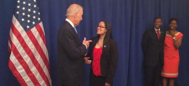 DSU's Leah Williams Introduces VP Biden at HBCU Conference