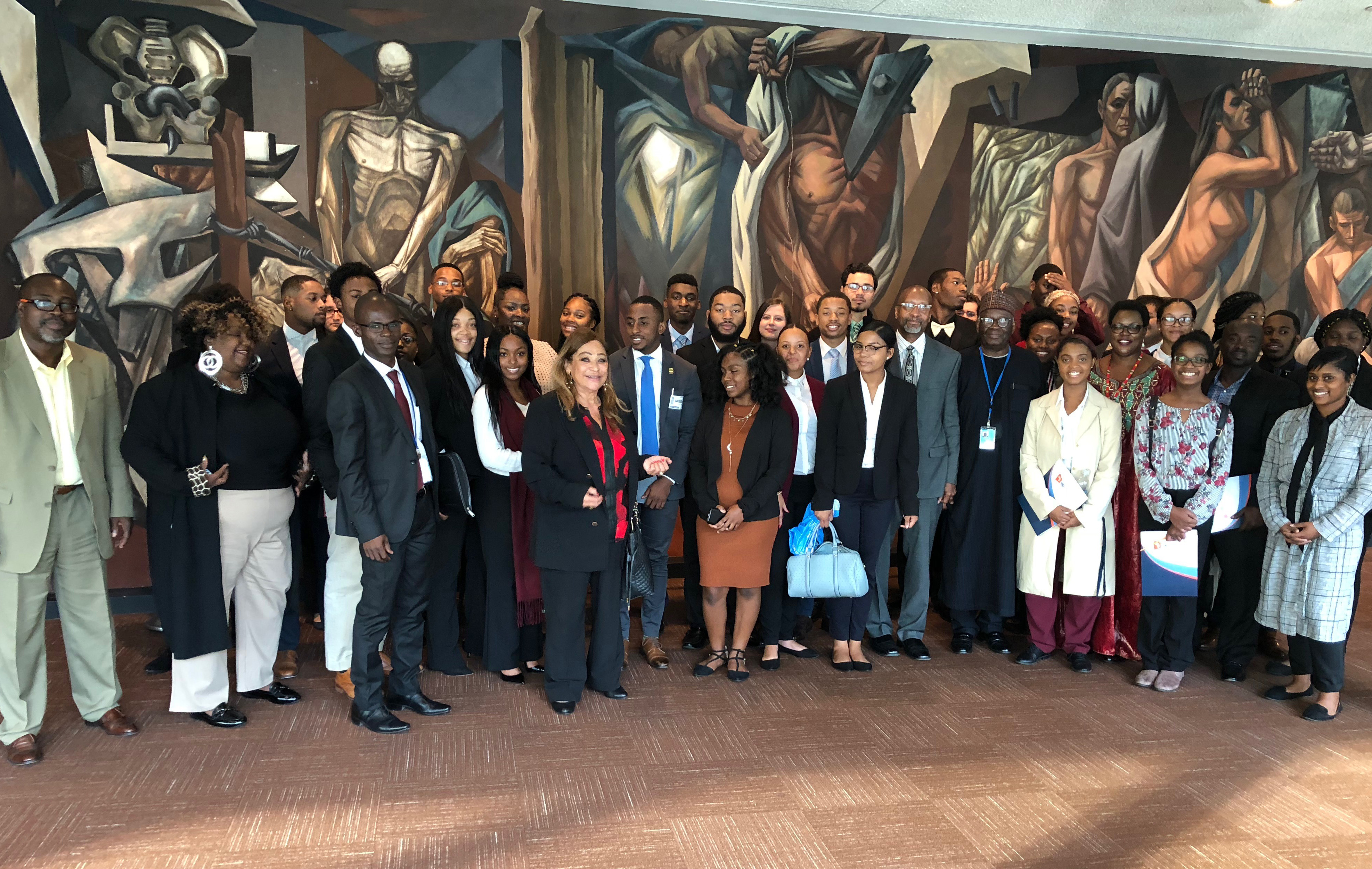 Fifty students along with faculty members from Delaware State University recently attended the "Africa Dialogue Series" at the United Nations in New York City.