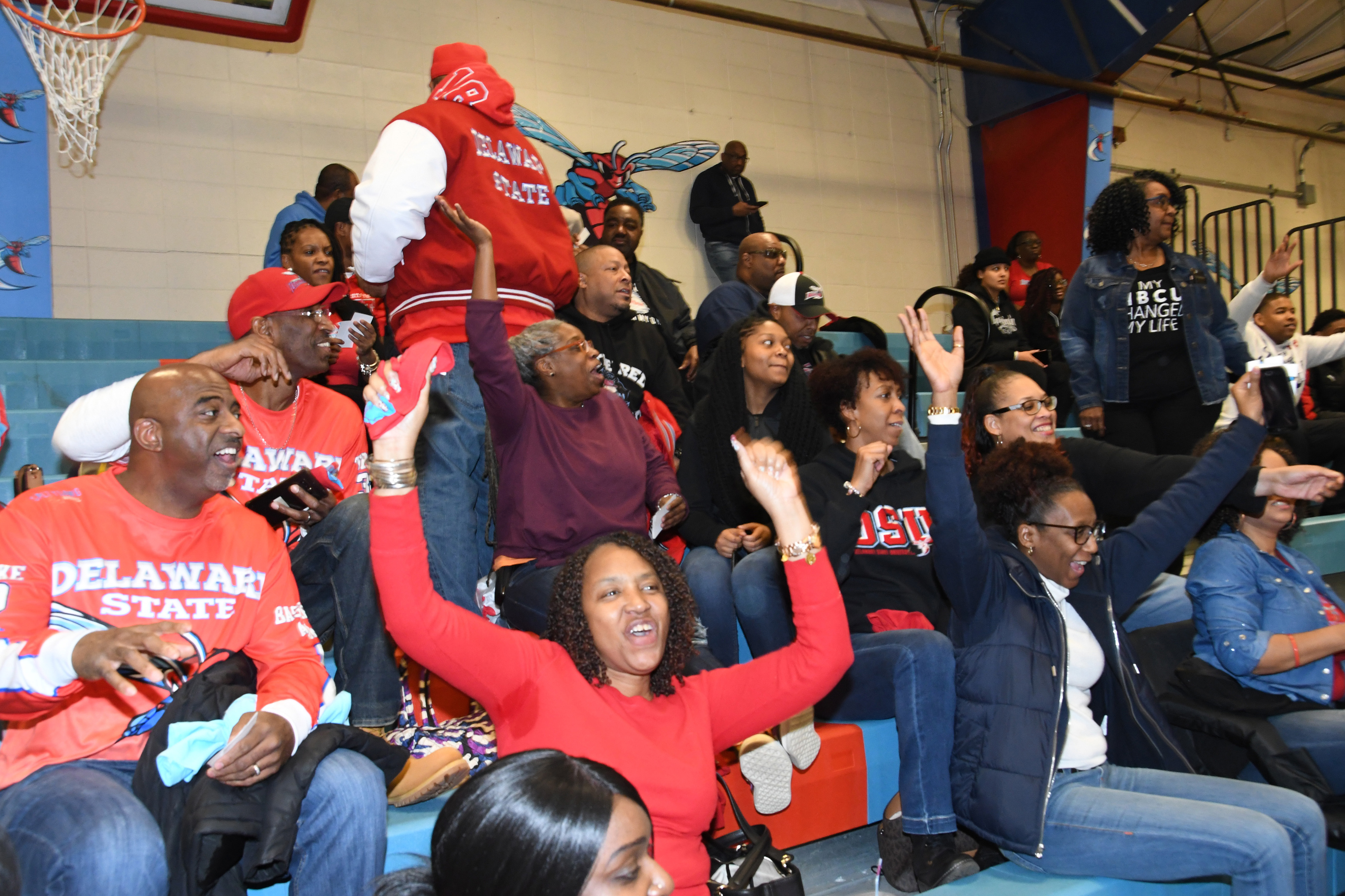 Delaware State University grads had a Hornet of a good time during the Alumni Day event at the UMES vs. DSU basketball doubleheader at Memorial Hall