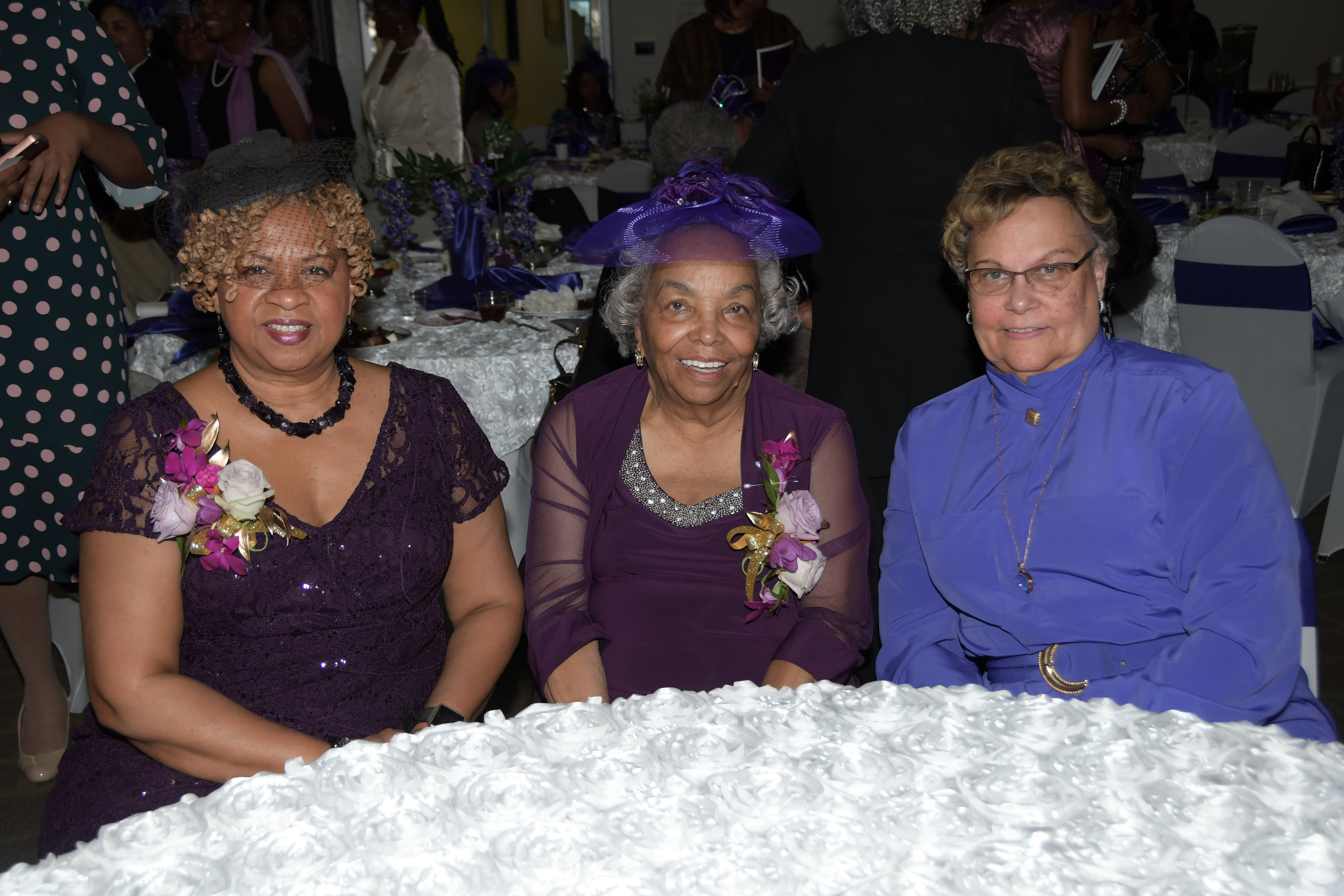 The 2019 Hats & Gloves Tea honorees: (l-r) Dr. Hanifa Shabazz, Peggy Swygert and Rev. Jean Wylie.