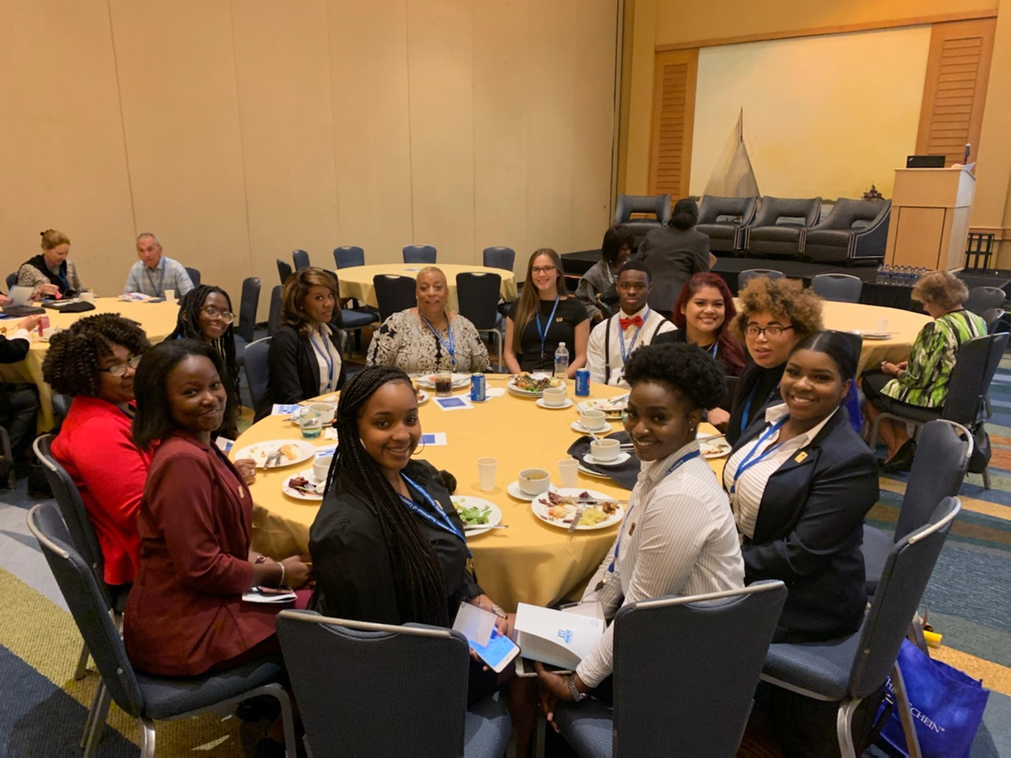 A group of Delaware State University students attended the One Voice Together Conference held for community health professionals on Sept. 30 in Chesapeake, Md. 