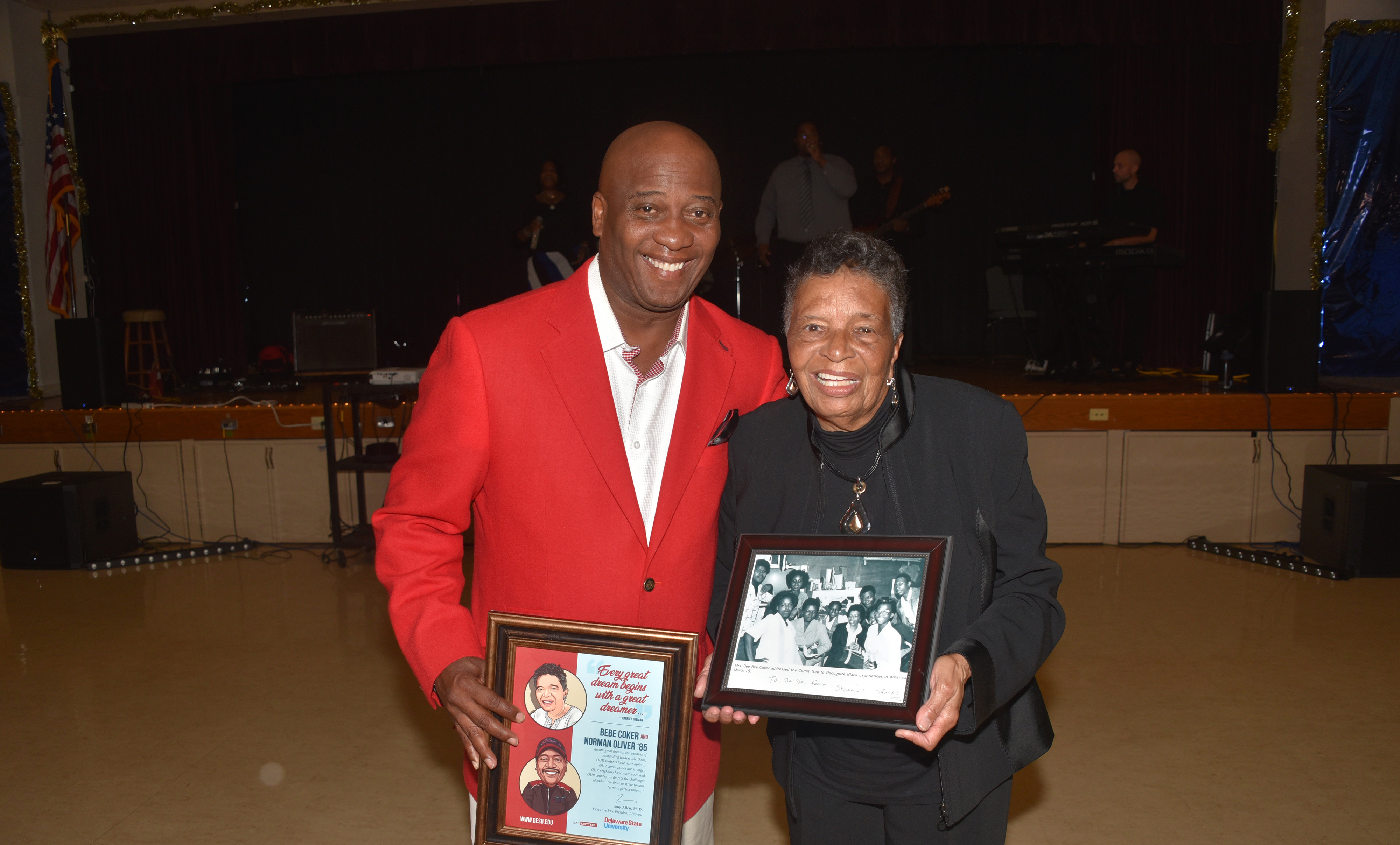 Norman Oliver and Dr. Bebe Coker each received the Early College High School's Honoring Our Legacy Award during the charter school's Oct. 25 annual fundraising dinner.