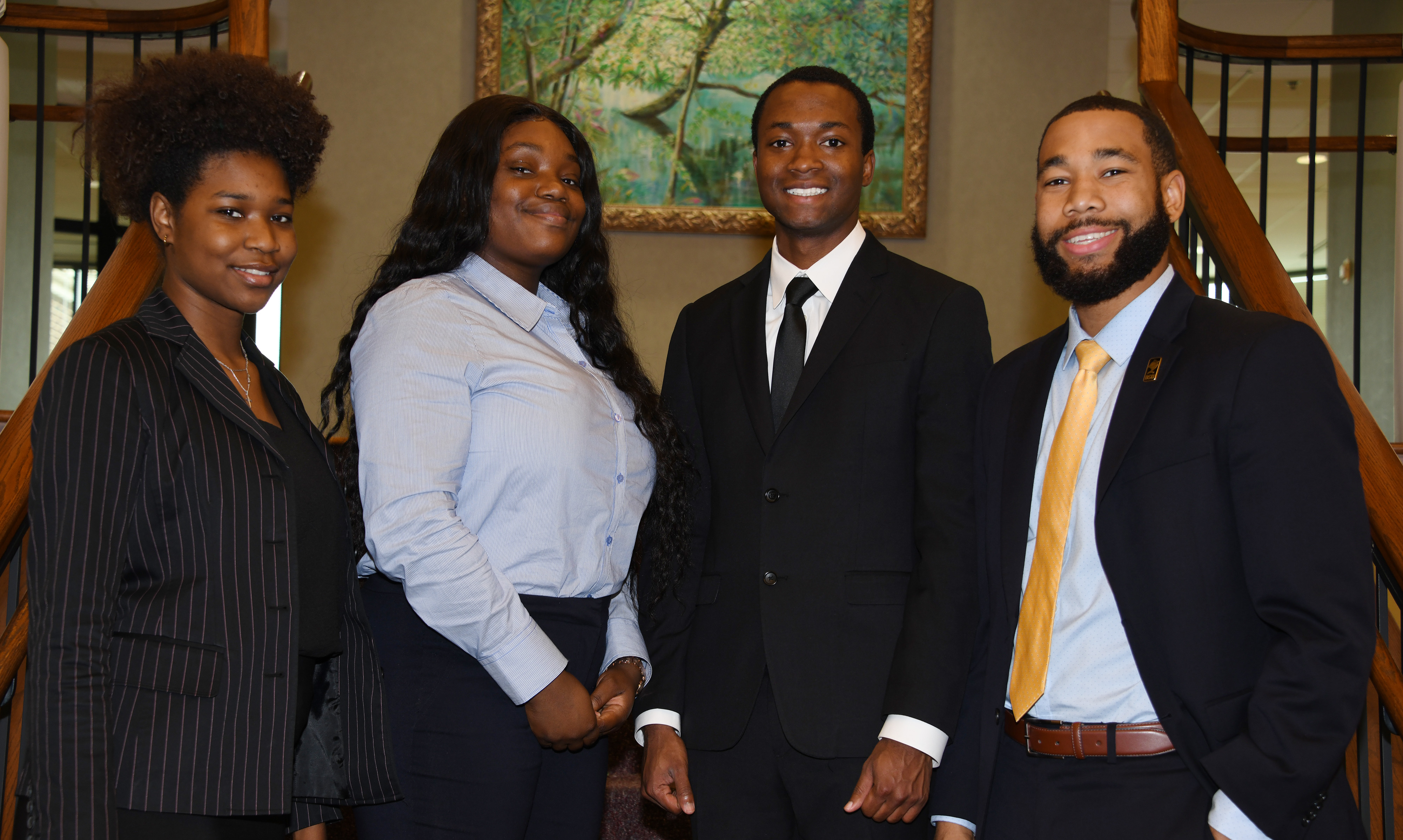 The College of Business team of (l-r) Yazmin Harris, Faith Olasupo, Job Albarr and Corban Weatherspoon took second place in the HP Omen Business Case Competition