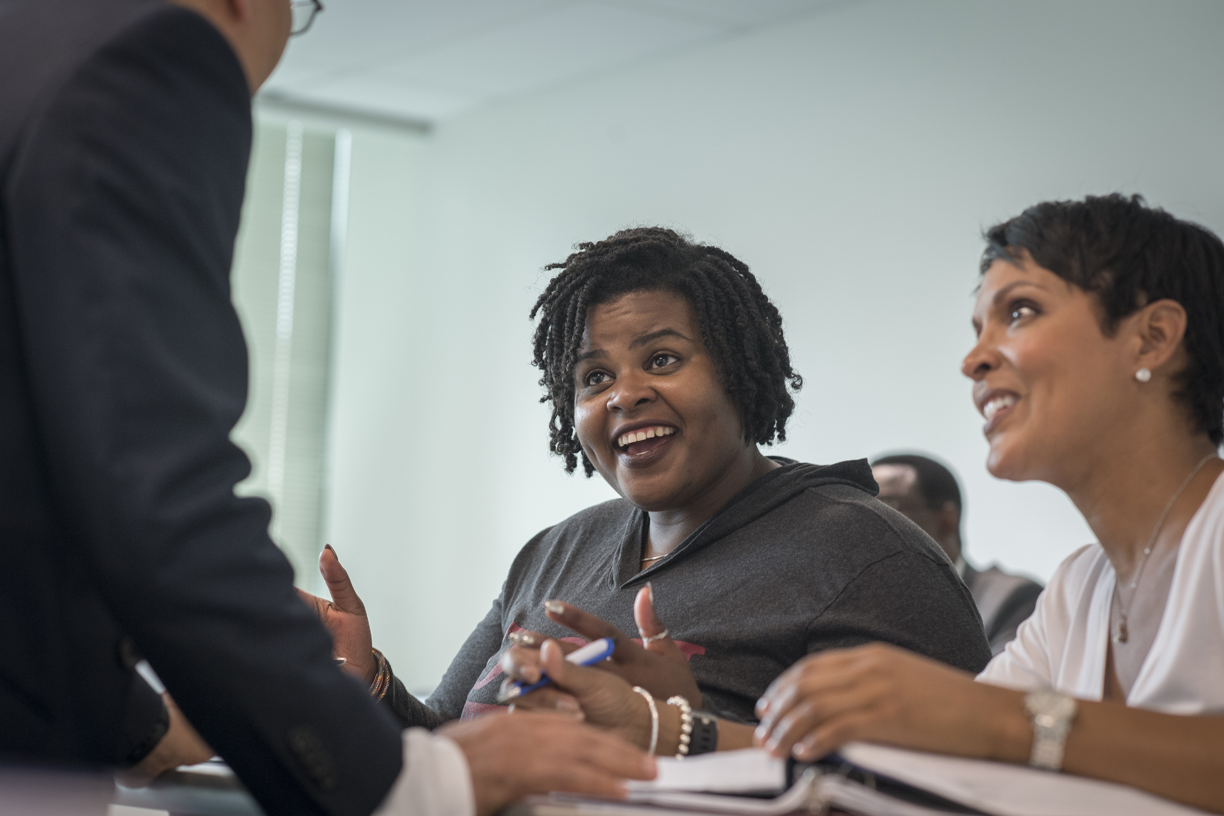 (L-r) Tiffany Lomax and Dawn Mosley, two University Ed.D. candidates are educators who can demonstrate the possibilities for young people of color. The importance of such role models is the topic of a guest column written by Dr. Shelly Rouser and Dr. Crystal Timmons, and published in the Delaware State News.