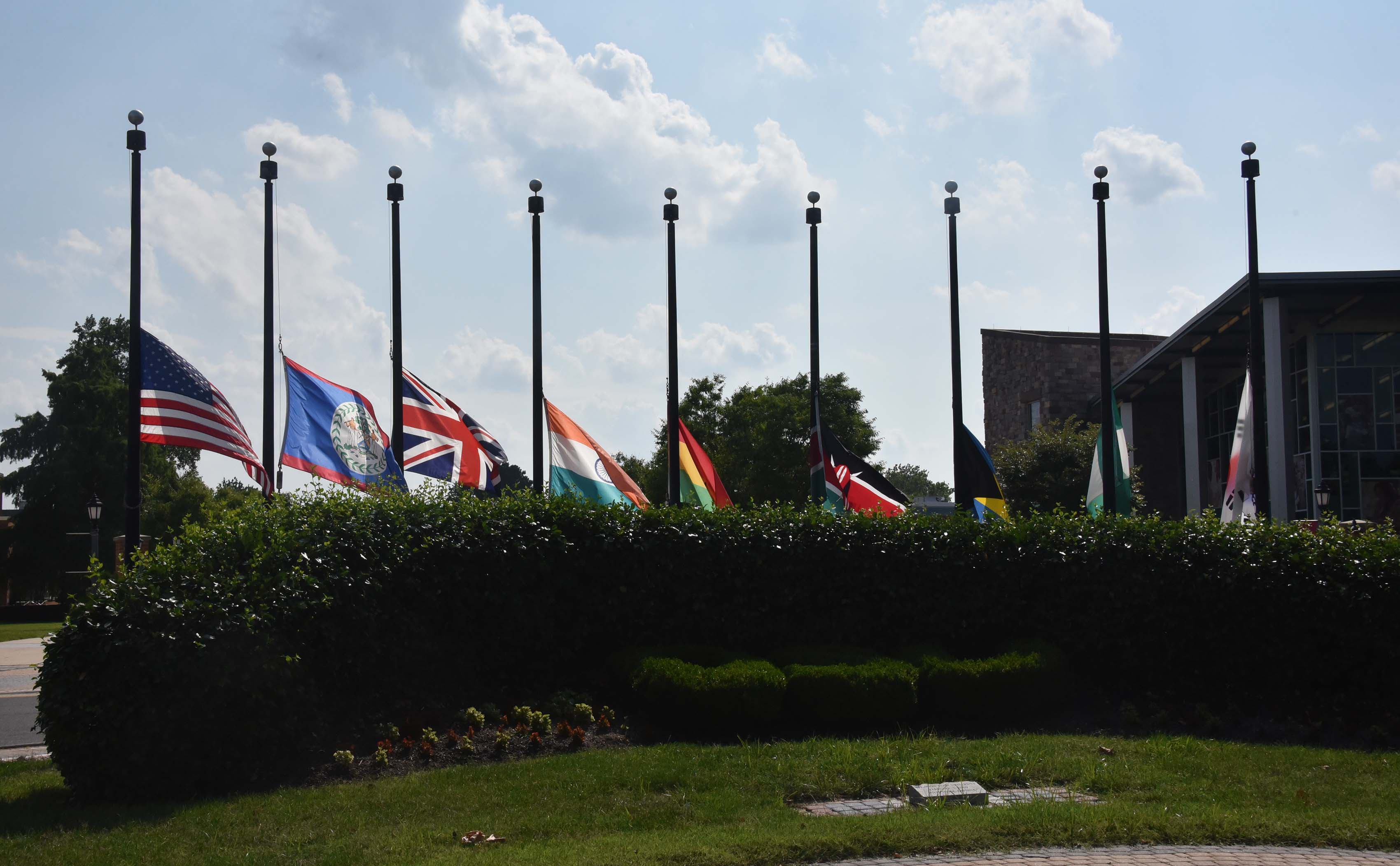 All the flags at Delaware State University were placed at half-mast on July 18 in memorial for the passing of Rev. C.T. Vivian and Congressman John Robert Lewis.