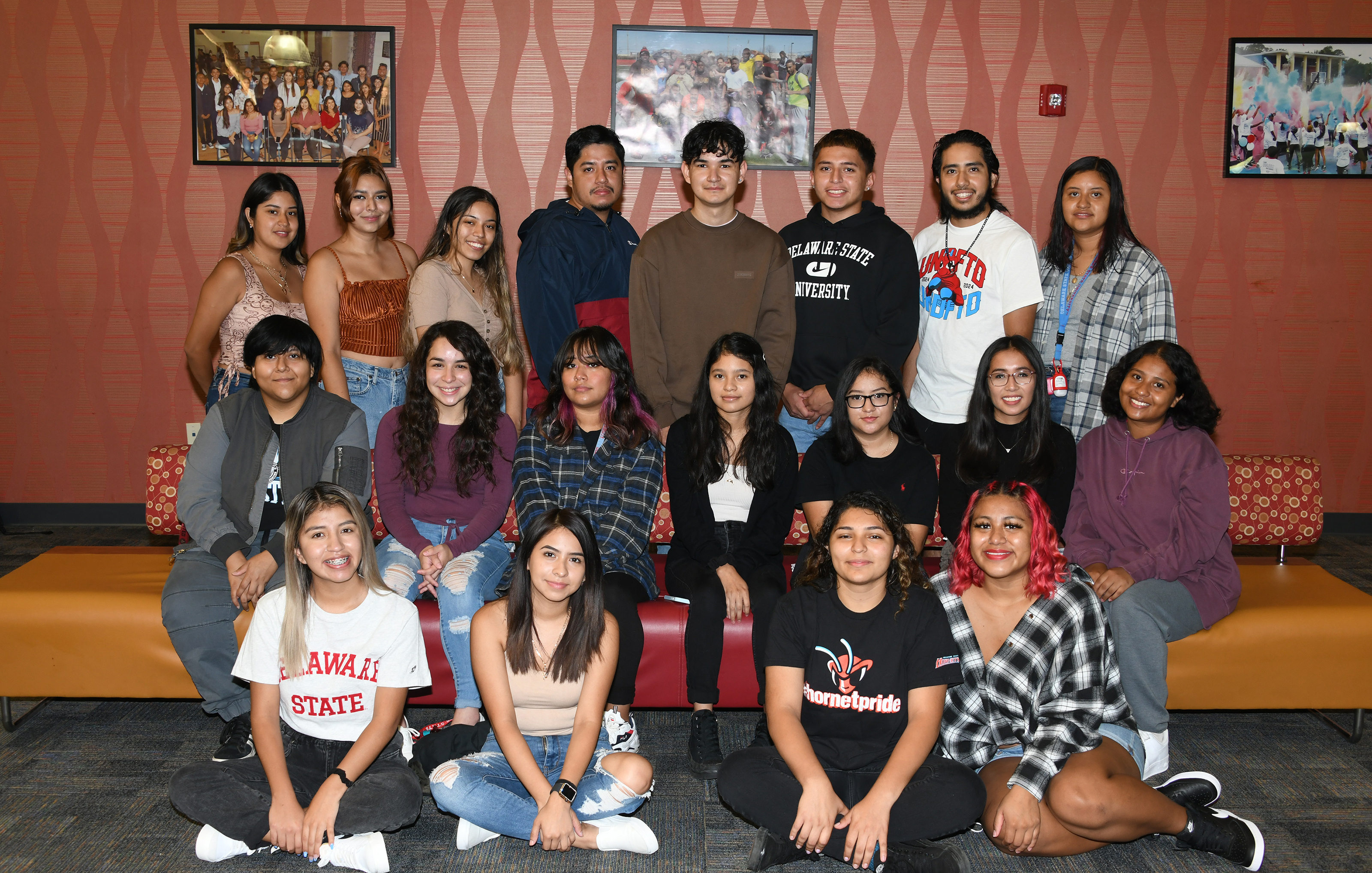 This group of Dreamers, who began their Del State experience in fall 2020, was unable to pose for the tradition freshmen group shot photo due to the COVID restrictions last year. They finally had their group portrait done last week at the beginning of their sophomore year.
