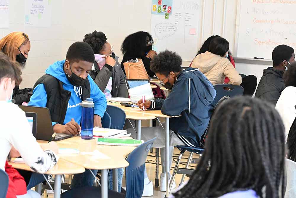 Delaware's public and charter schools -- such as the pictured Early College High School students -- will benefit from the work of the University's Department of History, Political Science and Philosophy, which has been awarded to a state grant to develop new curriculum on Black History that schools in the First State will be required to include in their history classes.</