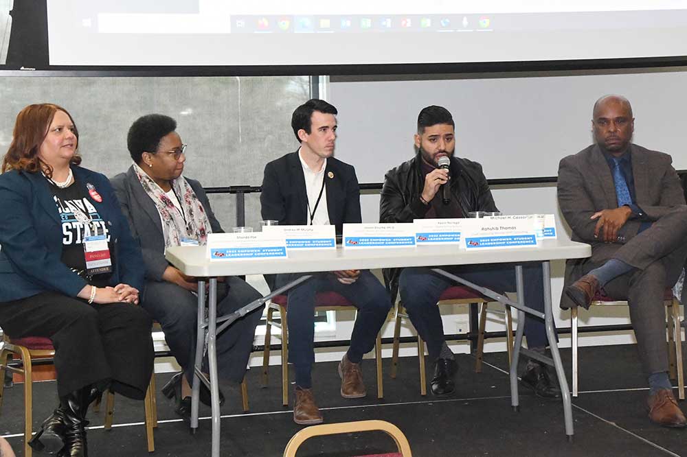 A group of University administrators shared their experiential perspectives on the topic leadership legacy and leadership excellence during the first day of the Feb. 16-17 EMPOWER Student Leadership Conference in the MLK Jr. Student Center. 
