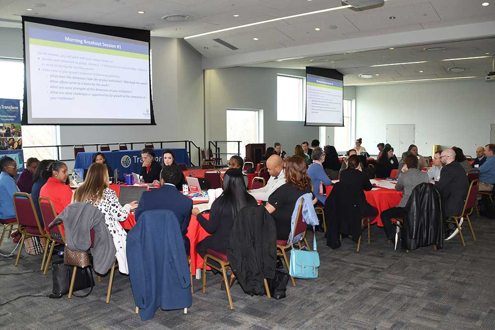 The University's Diversity, Equity and Inclusion Council host three other institutions of higher education -- the University of Baltimore, Goldey Beacon College and Wilmington University -- for a March 2 JEDI-CCE Institute held in the Martin Luther King Jr. Center on campus. 