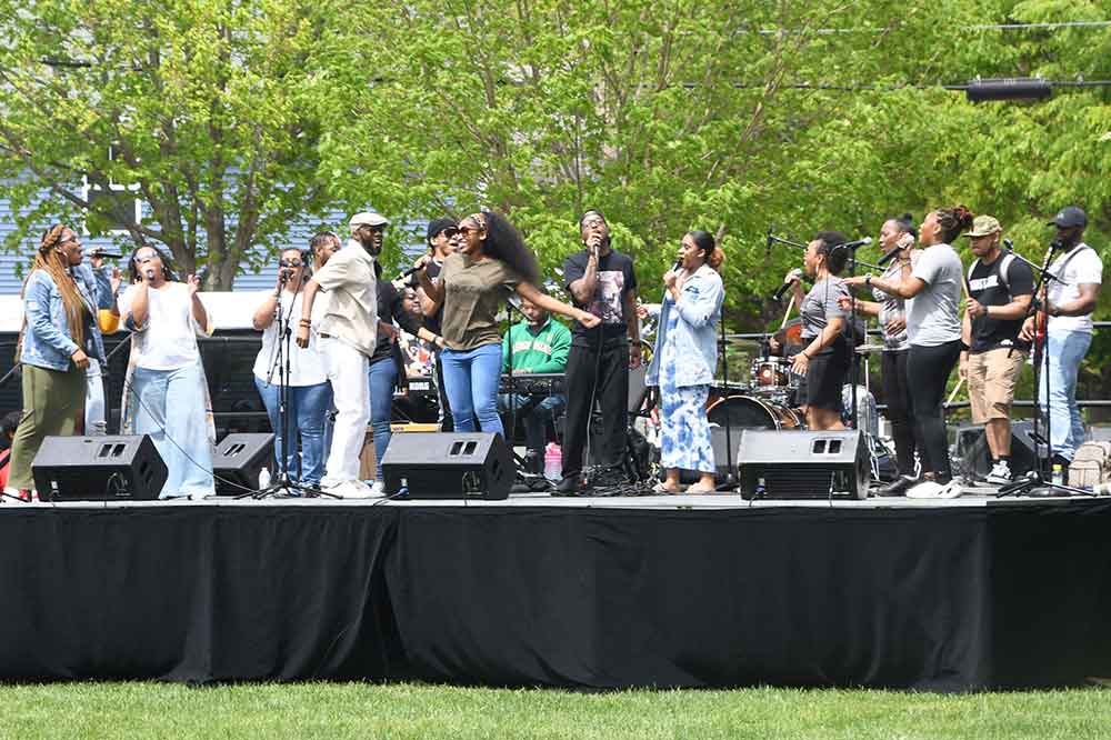 The Lights On Movement gospel group was one of the entertainment performances featured at the annual DSU Downtown Spring Festival.