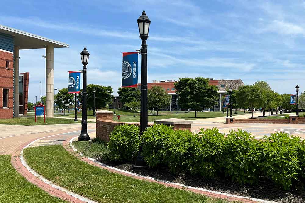 The campus mall on the Dover main campus