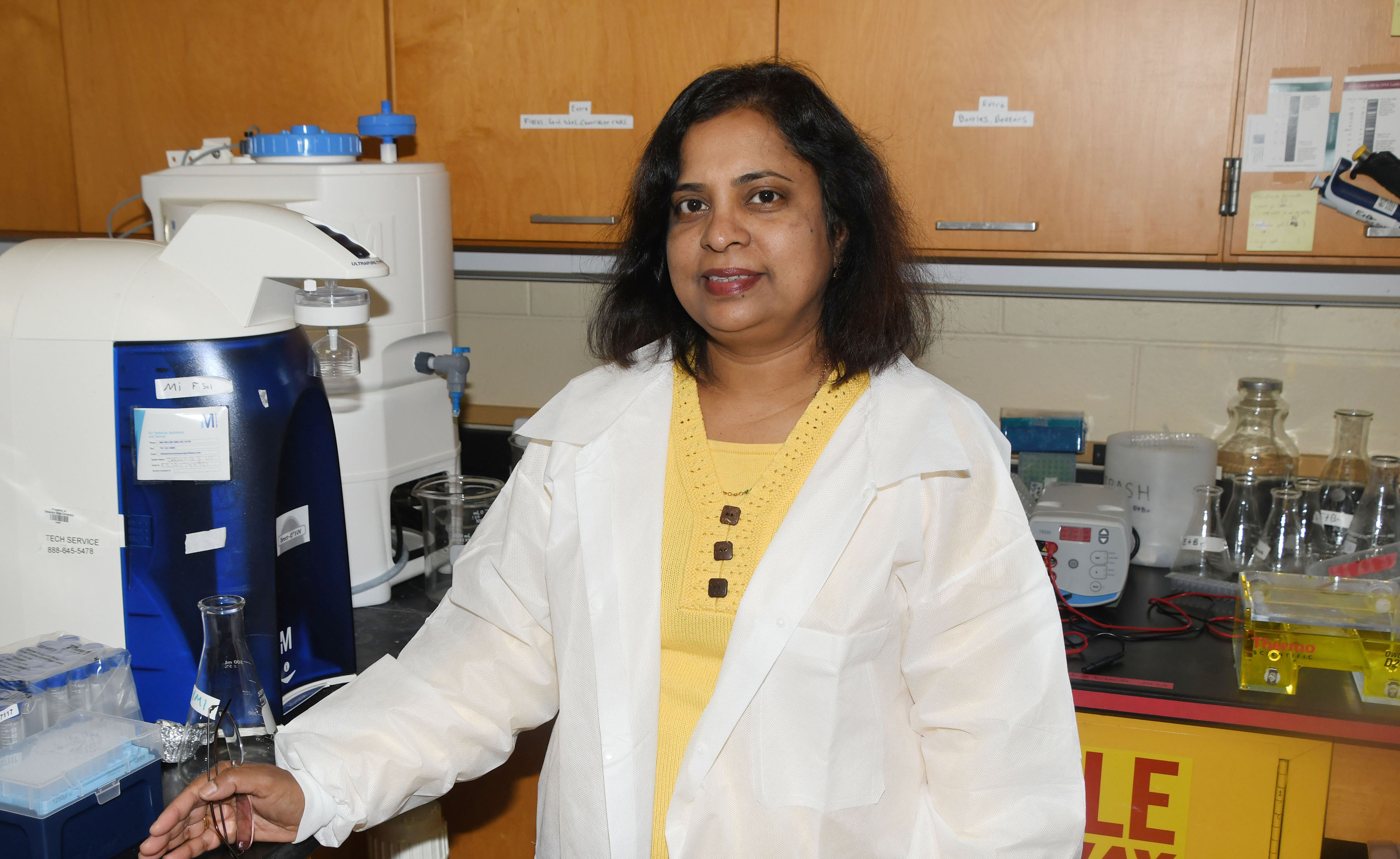 Dr. Kalpalatha Melmaiee, Associate Professor of Agriculture and Natural Resources, is the Principle Investigator of DSU's portion of a multi-institution initiative to develop climate change resilient crops.