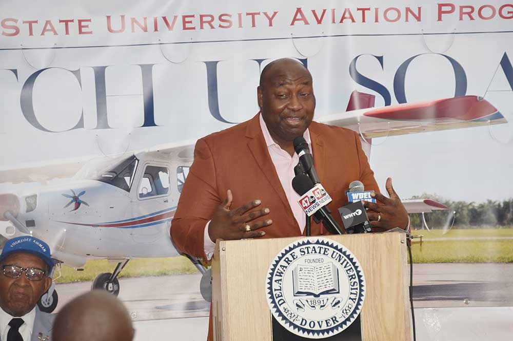 C.J. Charlton, a 1995 graduate of DSU's Aviation Program and a professional pilot who has accumulated more than 7.300 hours of flight time, has returned to his alma mater to become the Director of the DSU Aviation Program that propelled him into his flying career.