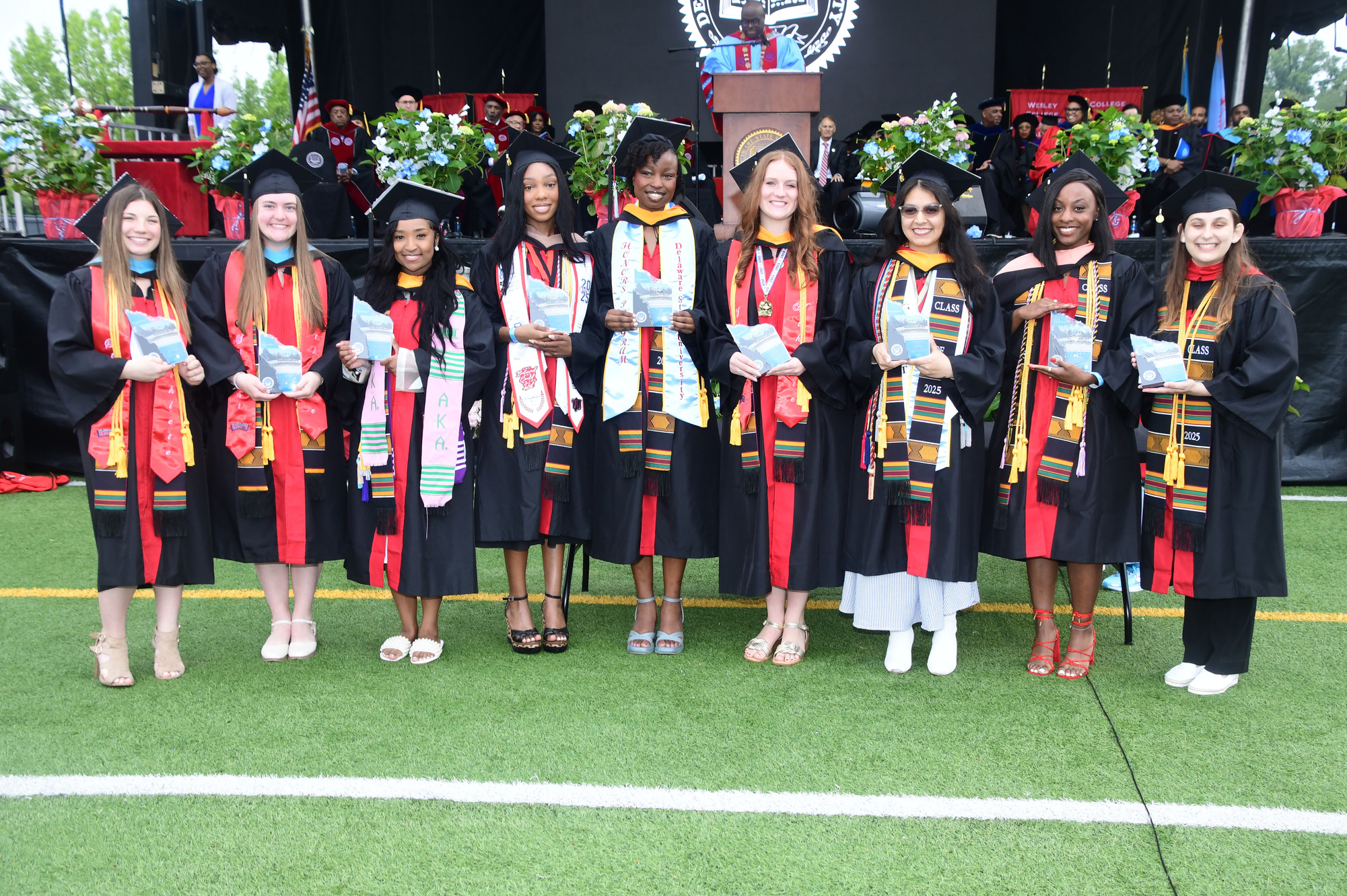 The 2025 Presidential Academic Awardees (all 4.0 GPAs) – (l-r) Annalise M. Bond of Selinsgrove, Pa.; Sydney Ann Davis Readon or New Milford, Conn.; Chloe Davis of Lewes, Del.; Kynise A. Dixon of North Plainfield, N.J.; Madison Tai-Lynn Ingram-Montgomery of Germantown, Wis.; Jasmin Jackson of Smyrna, Del.; Mariana Kebaso of Bear, Del.; Madison E. Martin of Palos Park, Ill.; Areli Martinez of Dover, Del.; Joy Watkins of Las Vegas, Nev.; and Hannah K. Weiss of Wilmington, Del.