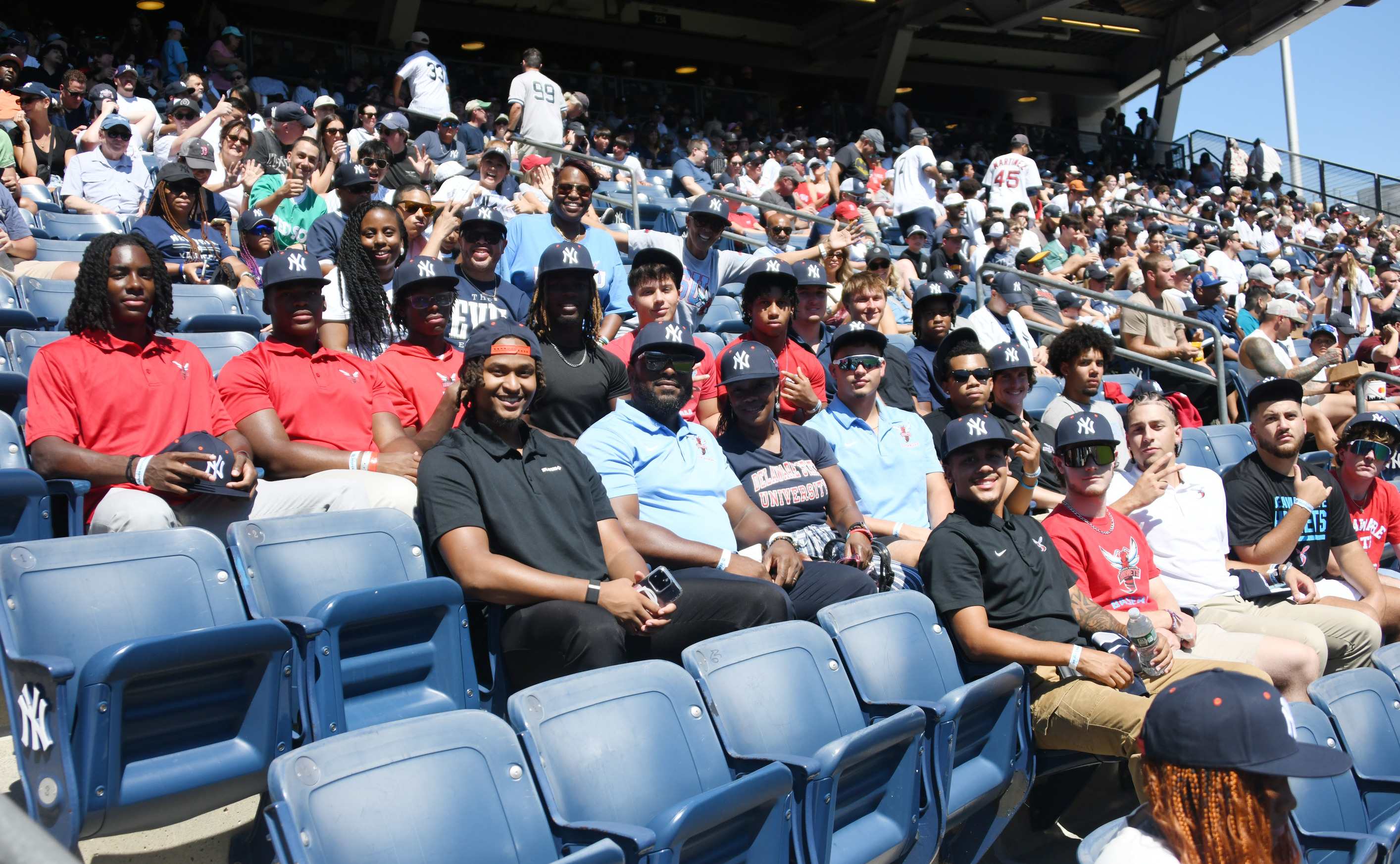 DSU's baseball team at Yankee Stadium.