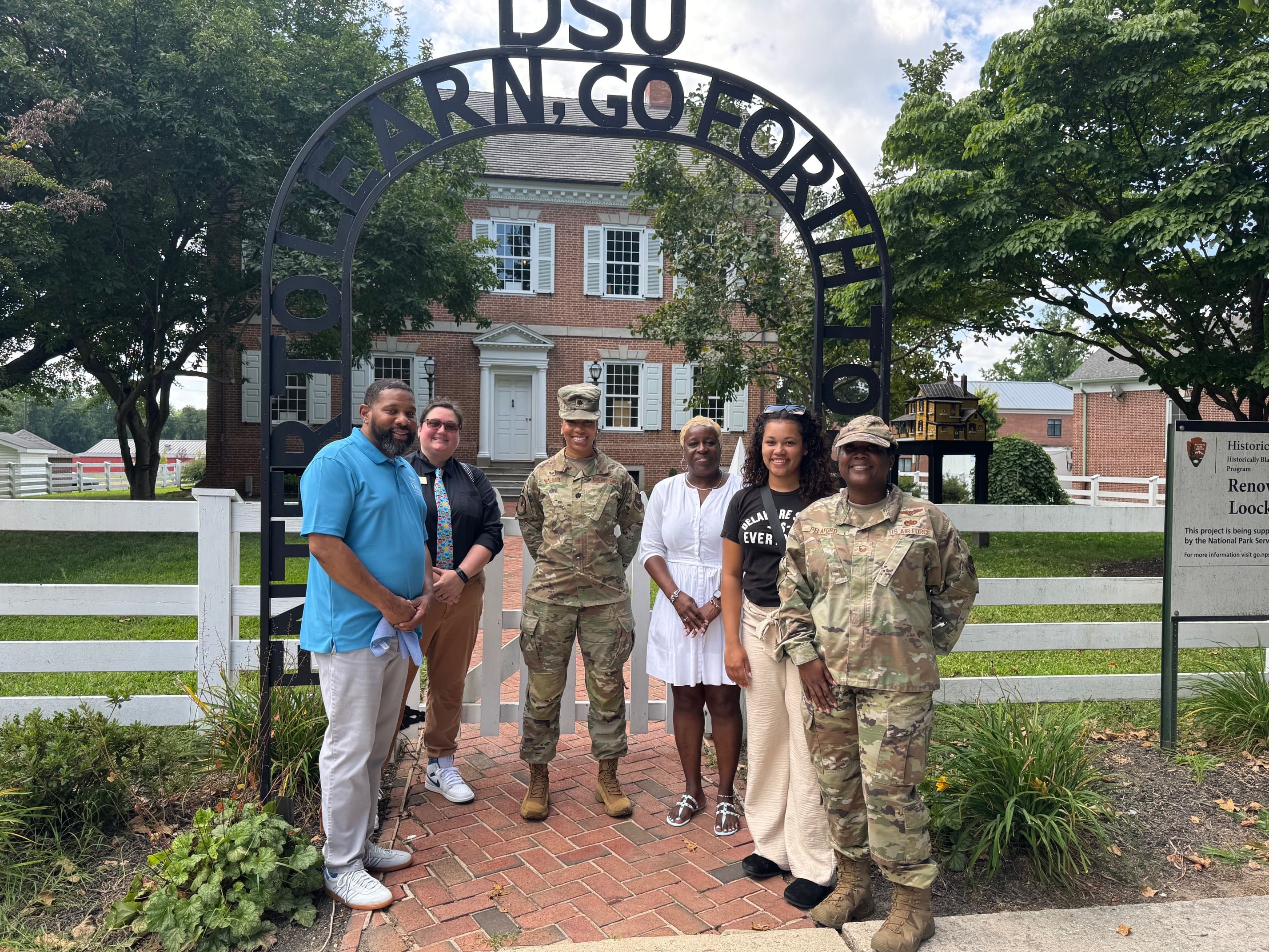 Lt. Col. Diaundra Walker and MSG Varlensia Relaford of the Dover AFB 436th Force Support Squadron on campus for the university’s Base to Campus Tour series.