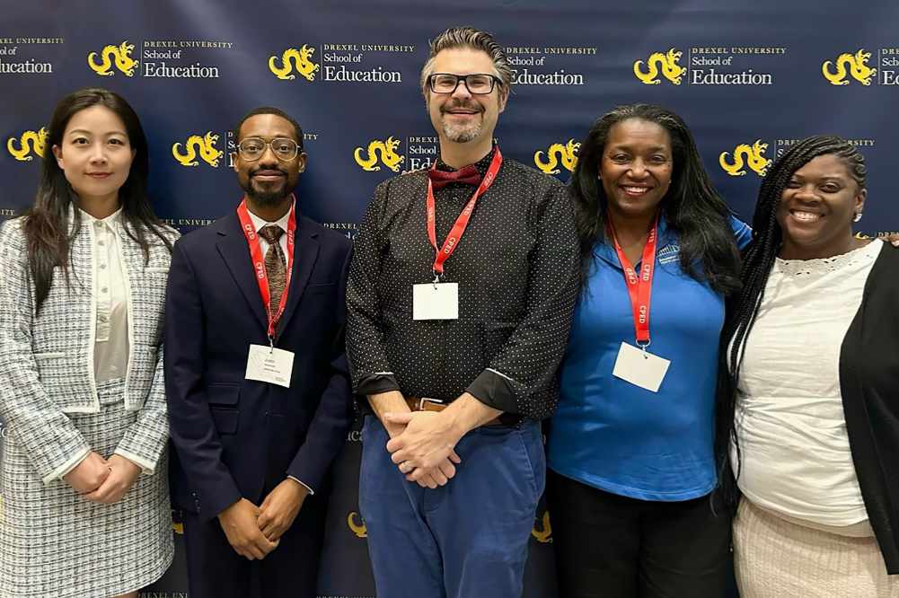 (L-r) Ed.D. student Yanyan Bao, Dr. Justin Alexander, Dr. Pietro Sasso, Dr. Tina Mitchell, and Ed.D. student Kelli Green recently gave presentations on the issues and challenges for HBCU Educational Leadership graduate program at the recent Carnegie Project on the Education Doctorate (CPED) annual convening in Philadelphia, Pa.
