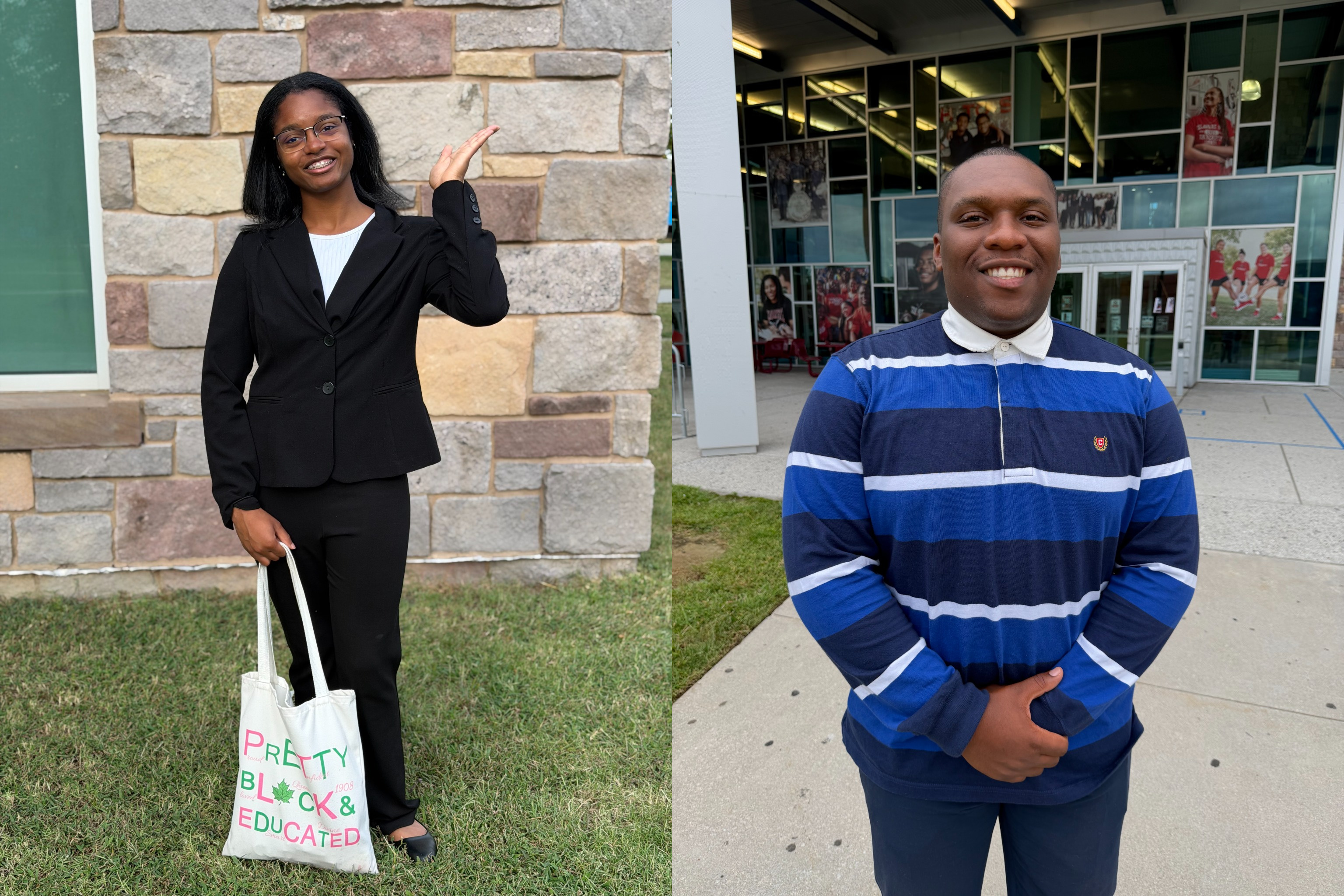 l-r Delaware State University students Nina-Simone Pettis and Darien D. Robinson.