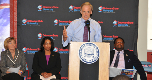 U.S. Sen. Tom Carper Visits DSU to Highlight Immunizations