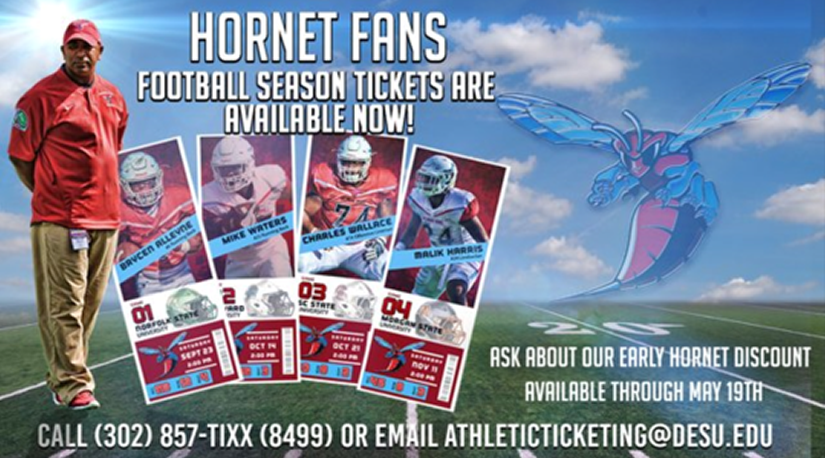 Time Running Out To Purchase Early Hornet Discount Football Season Tix