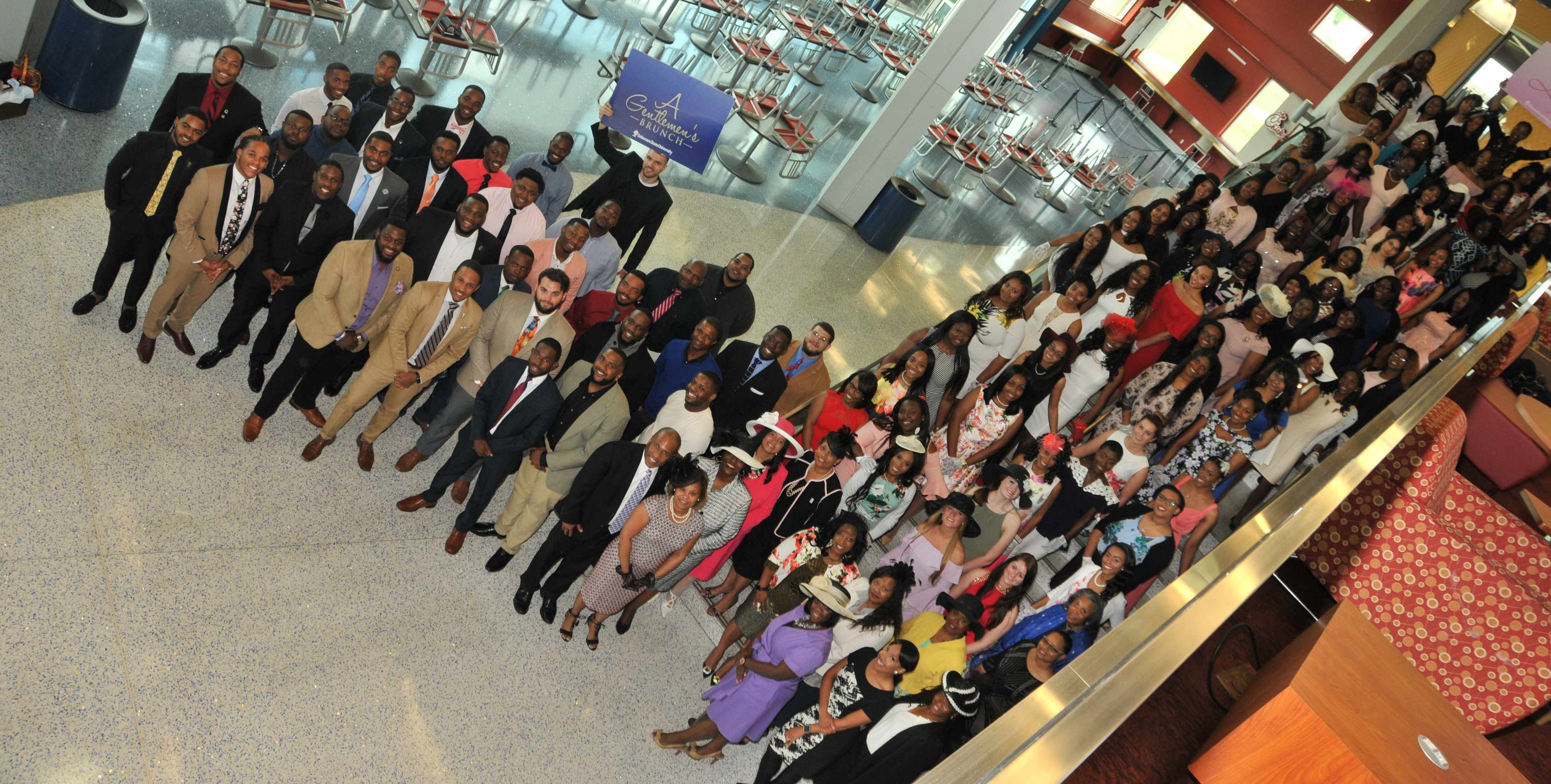 Although the graduating men and women attended separate luncheon events hosted by DSU President Harry L. Williams and First Lady Robin Williams, they came together for a joint photo opp.