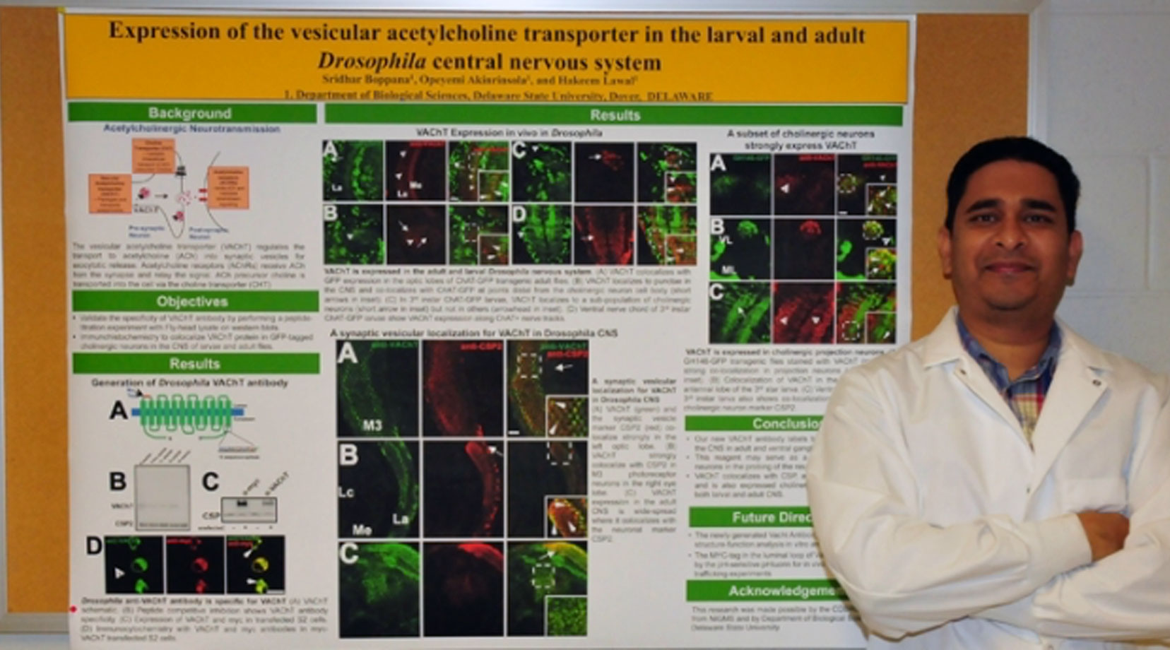 Dr. Sridhar Boppana recently took first place in the postdoctoral division in the Delaware Neuroscience Symposium Research Poster Competition.